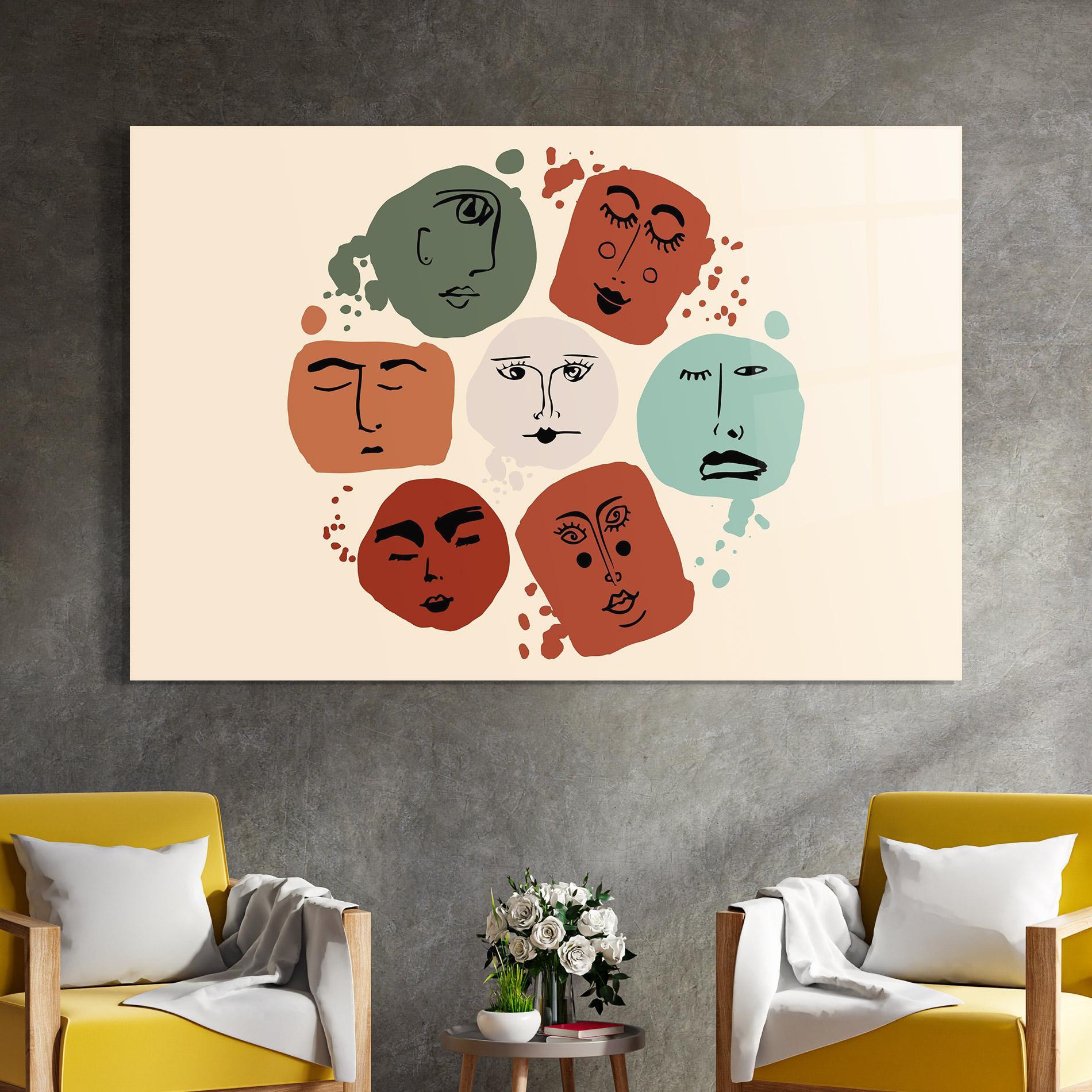 Glasbild Circle Faces mockup 4
