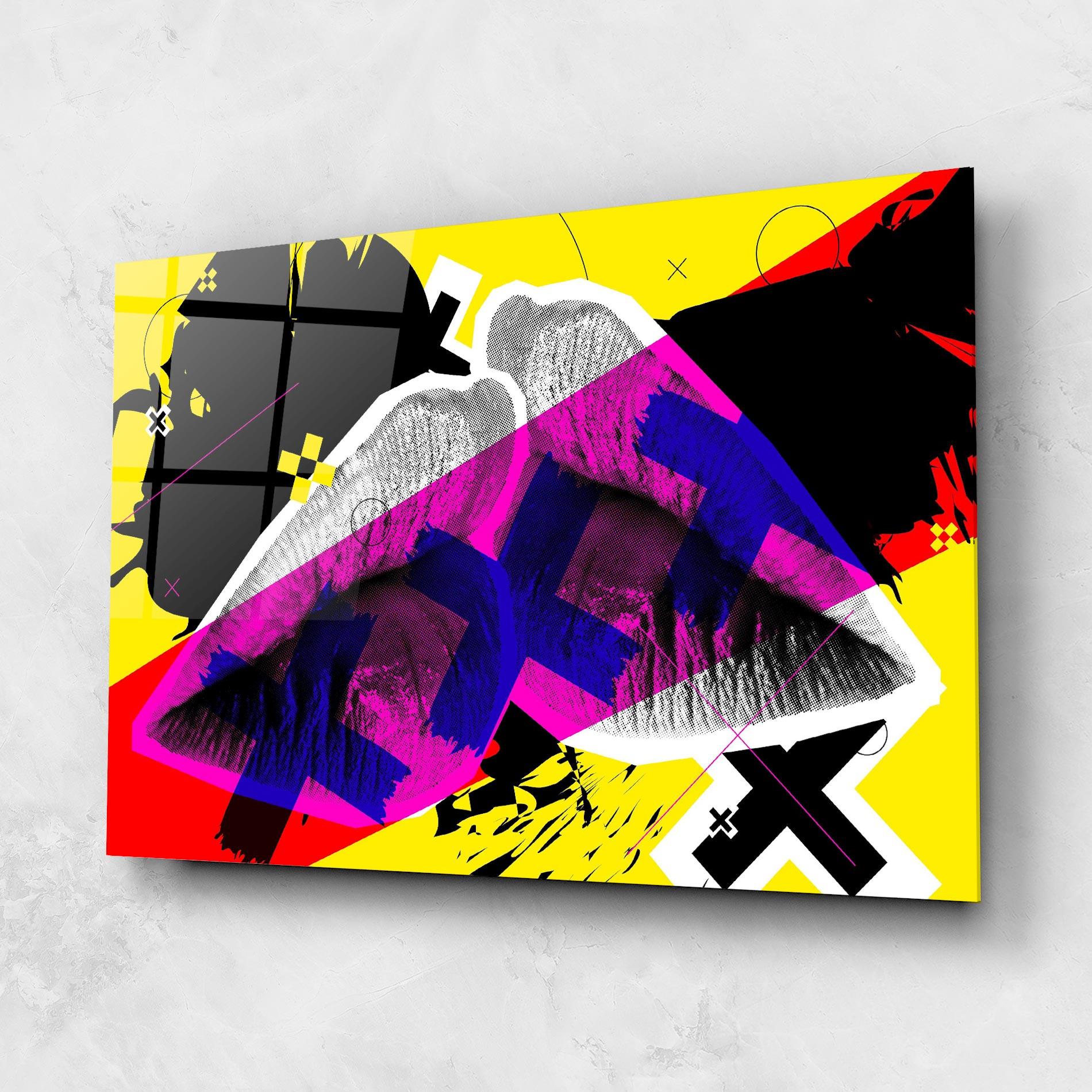 Glasbild Lips Purple Light mockup 1