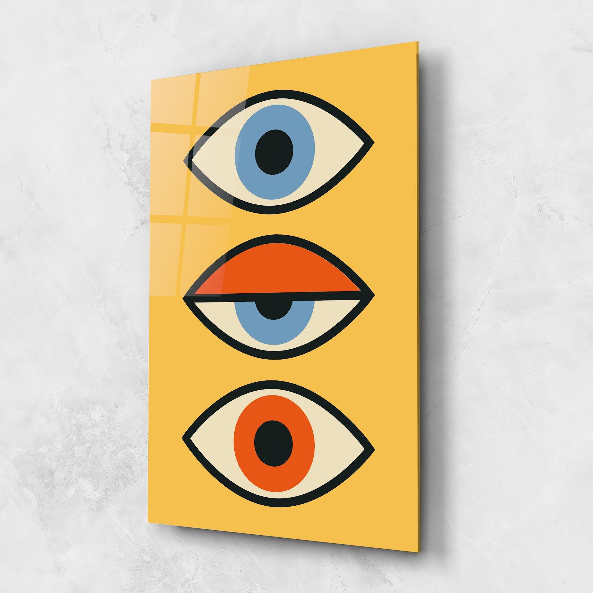 Glasbild Blue Orange Eye mockup 1