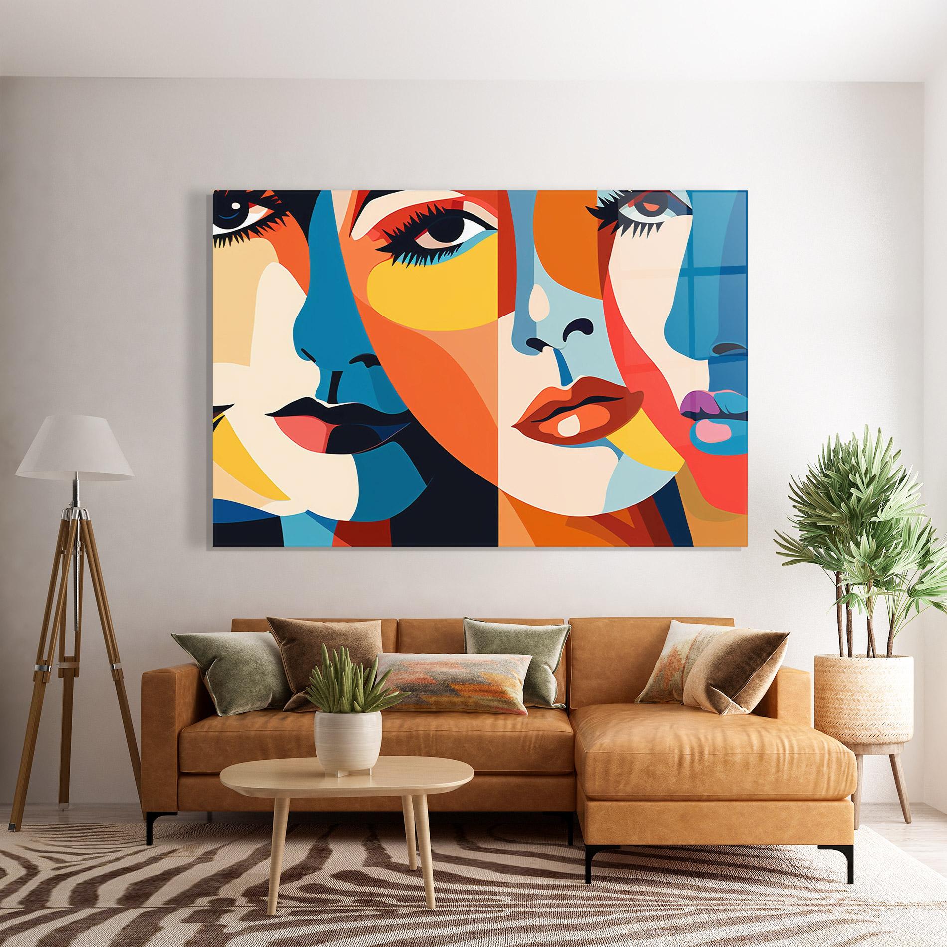 Glasbild Beauty Face Collage mockup 7