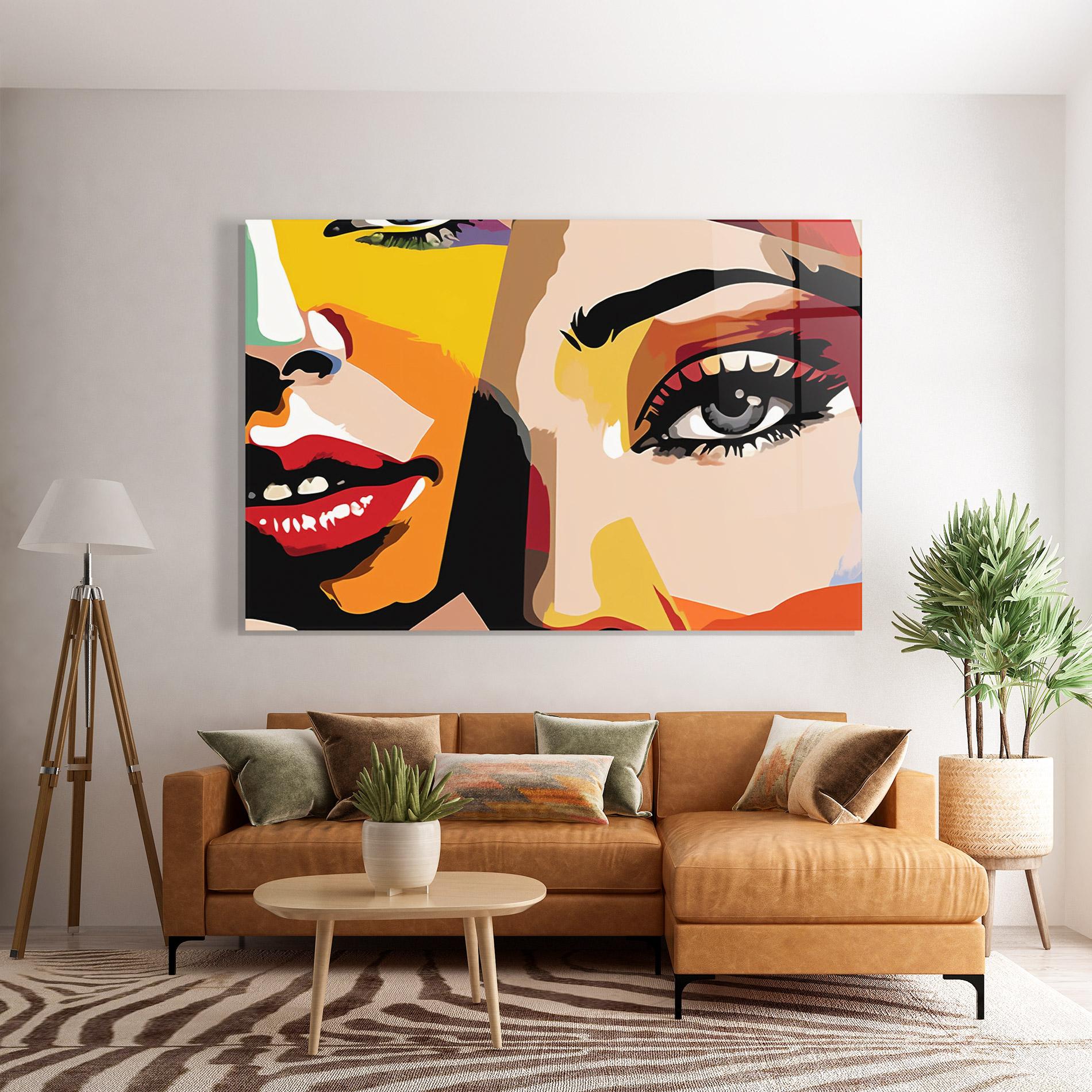 Glasbild Beauty Woman Art mockup 7