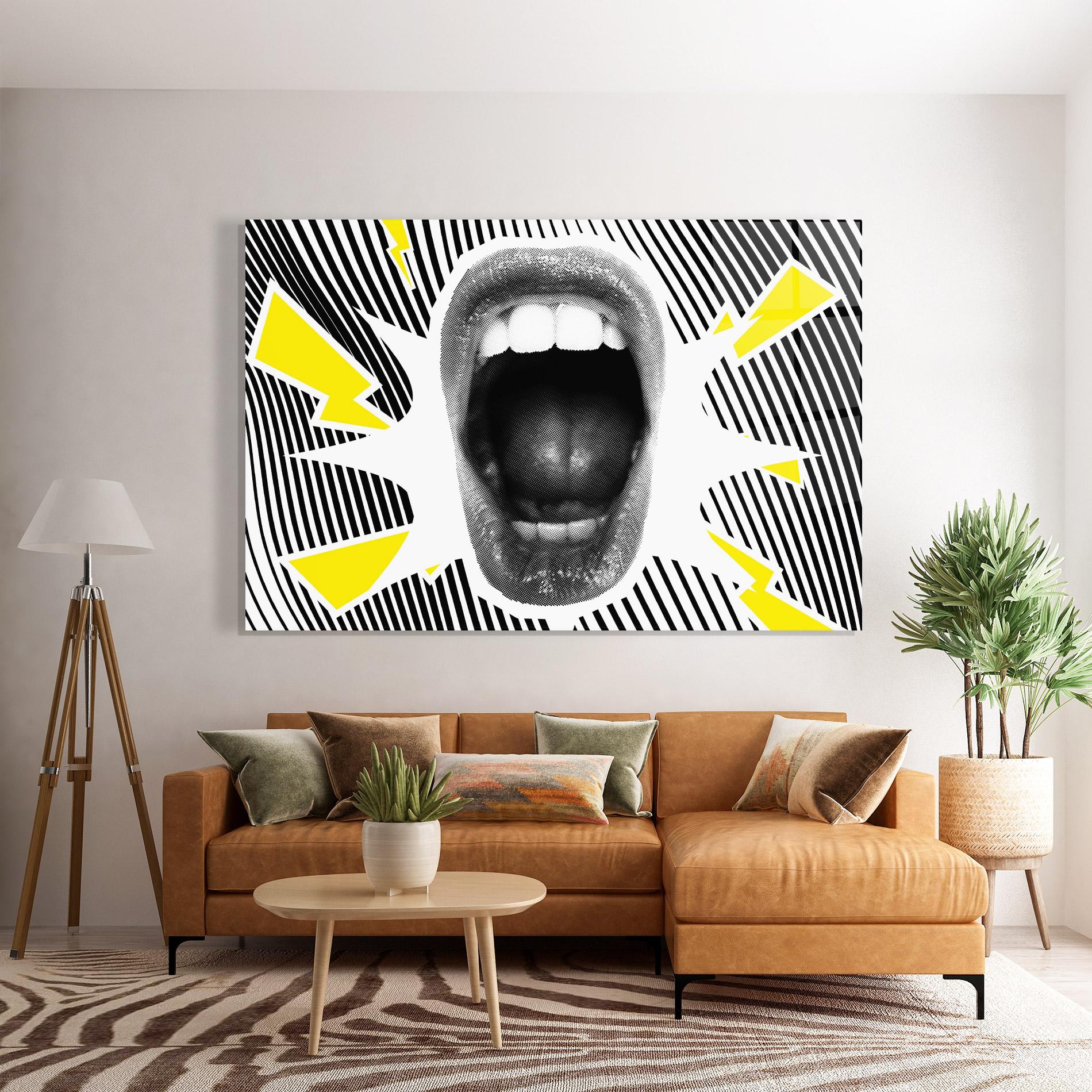 Glasbild Lightning Mouth mockup 7