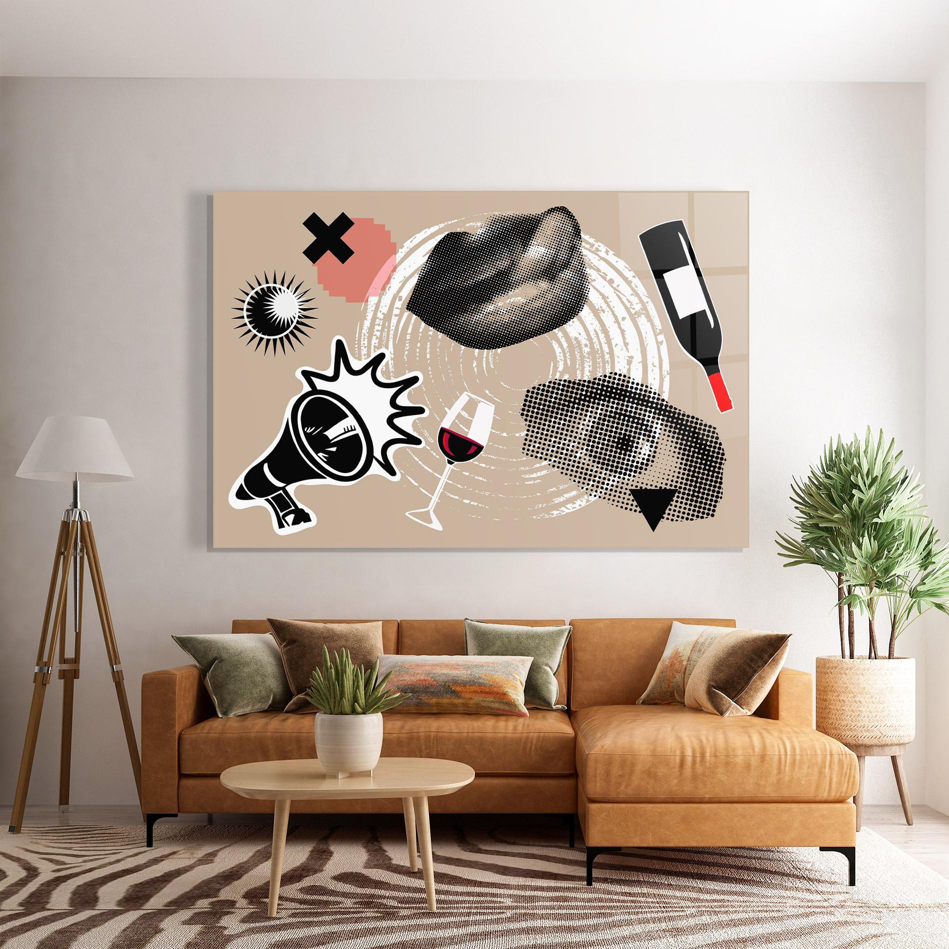 Glasbild Lips Mouth Collage mockup 7