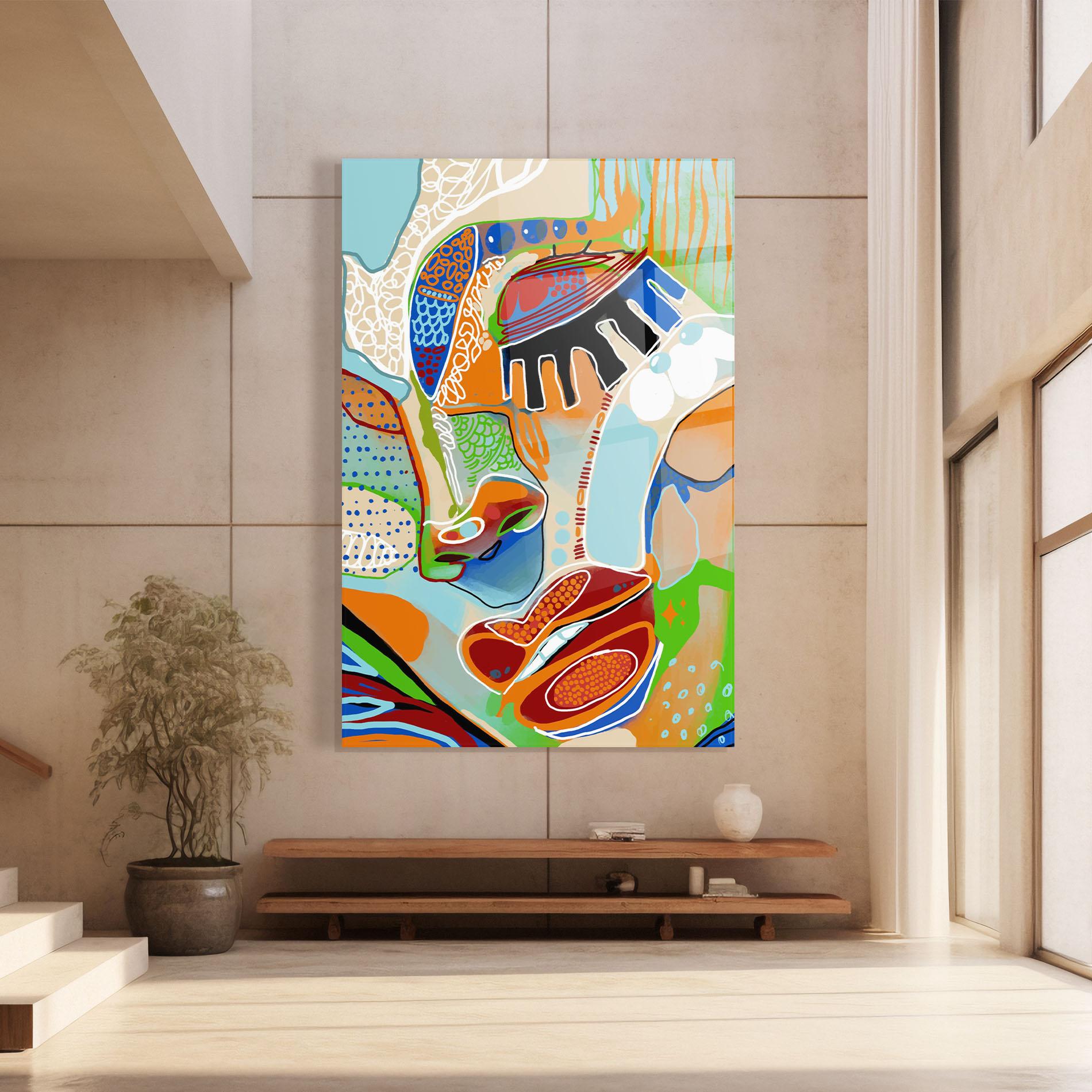 Glasbild Abstract Face Art mockup 8