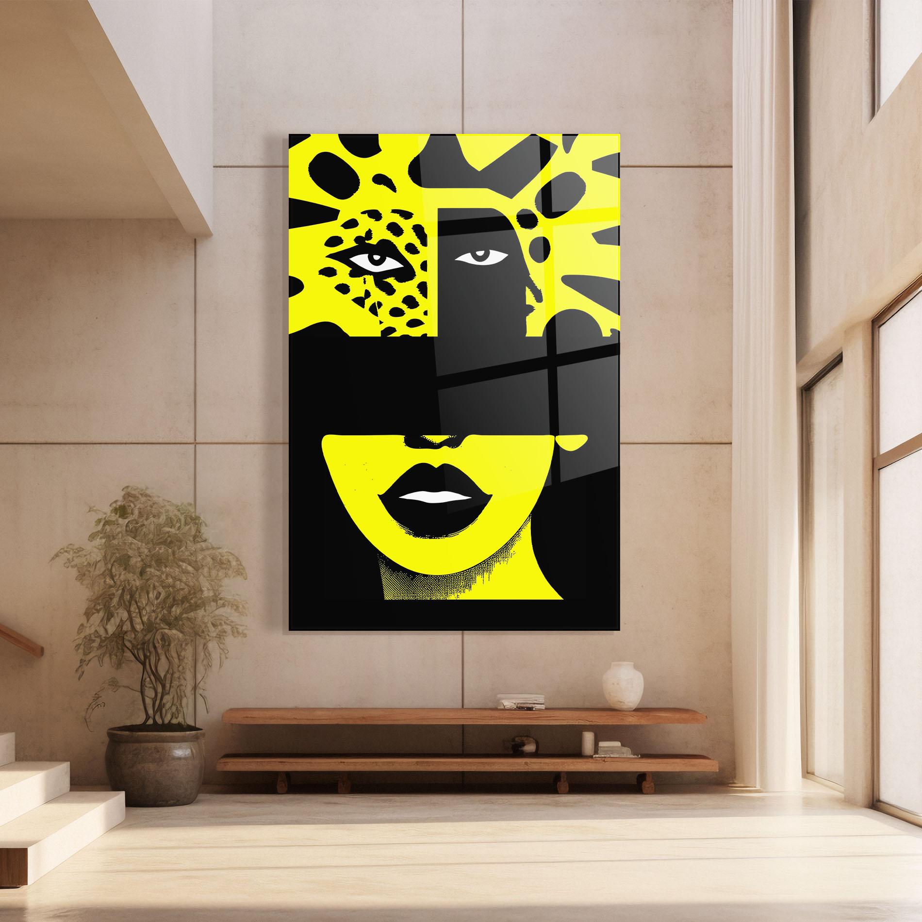 Glasbild Jaguar Woman Art mockup 8