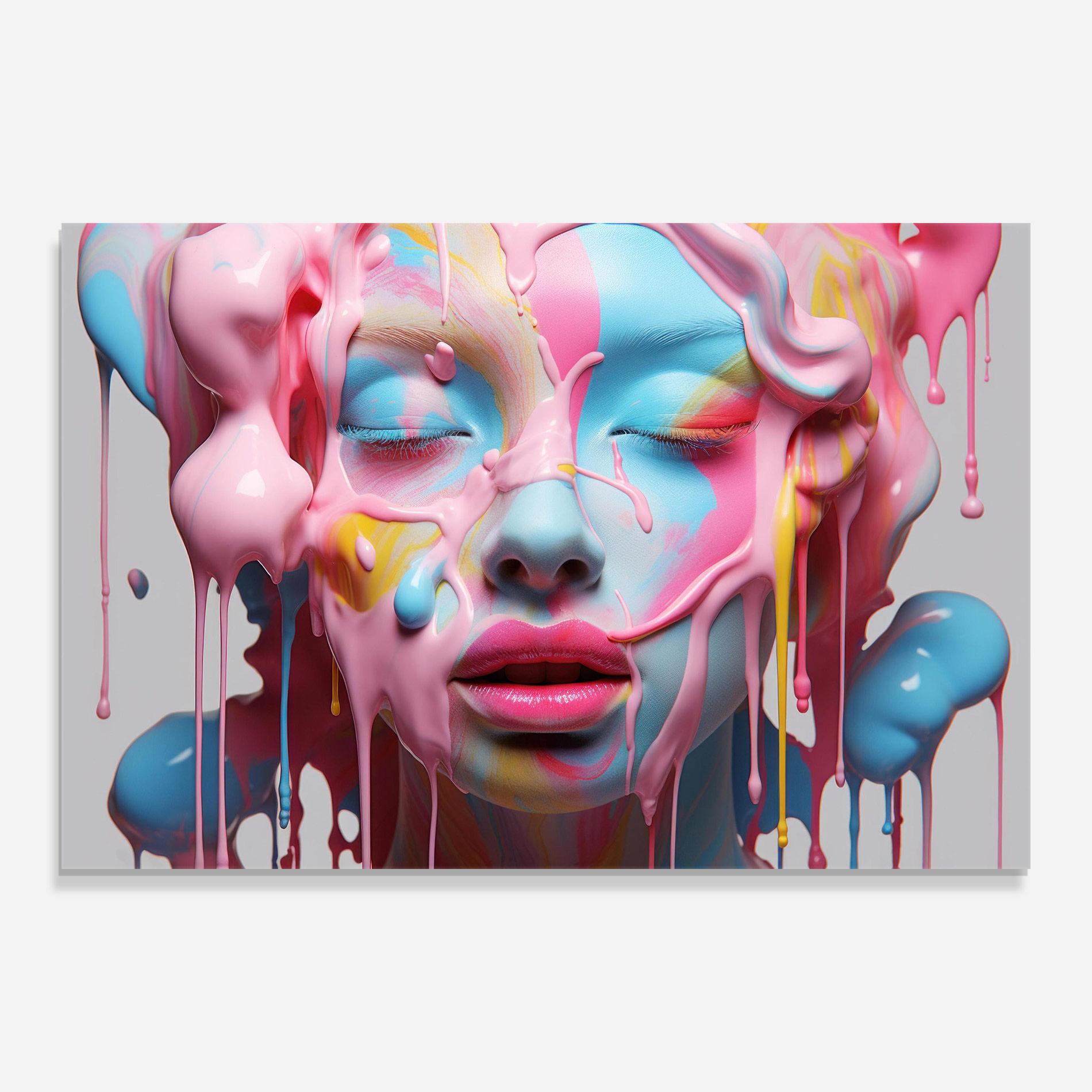 Glasbild Colorful Face Paint mockup 0