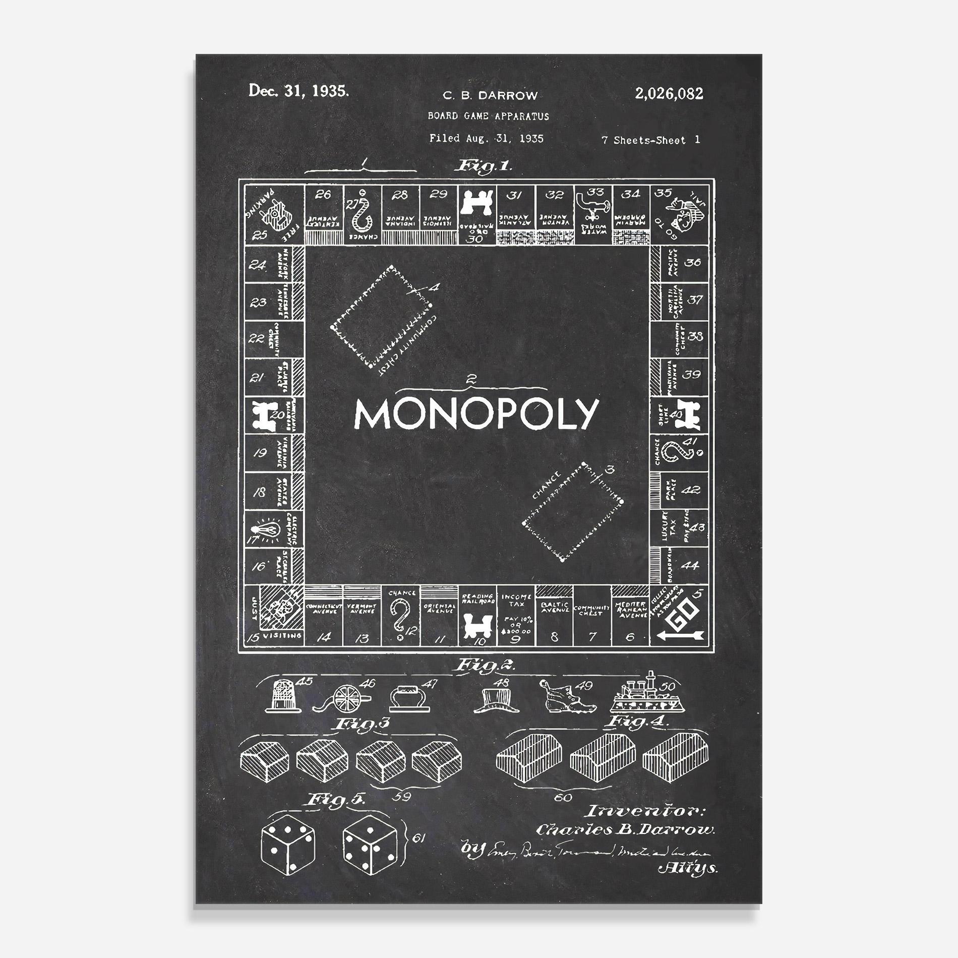Glasbild Monopoly Board mockup 0