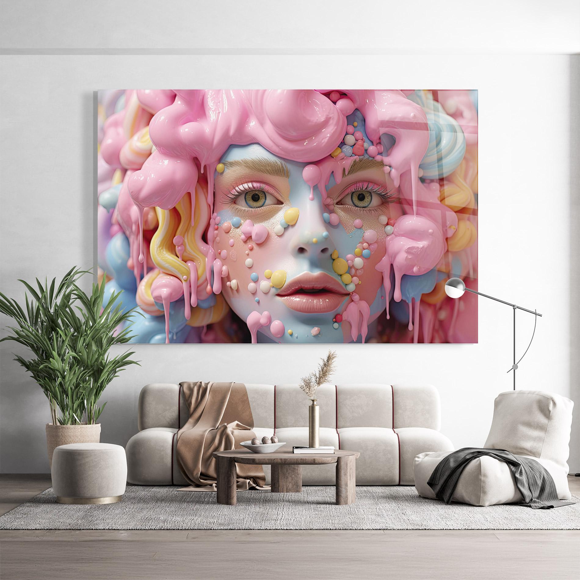 Glasbild Candy Face Girl mockup 9