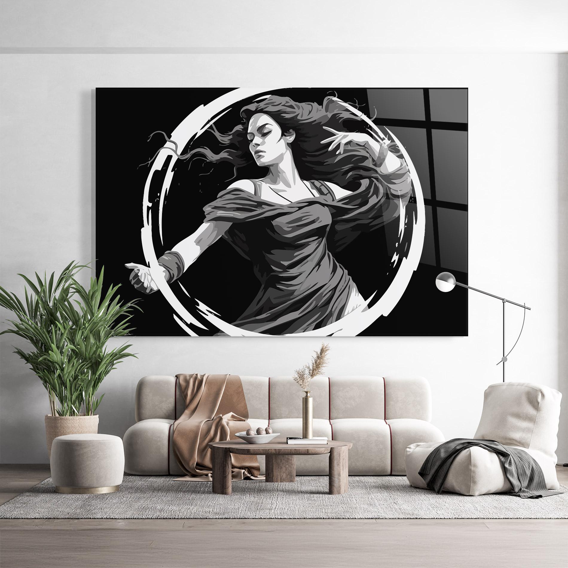 Glasbild Circle Grey Lady mockup 9