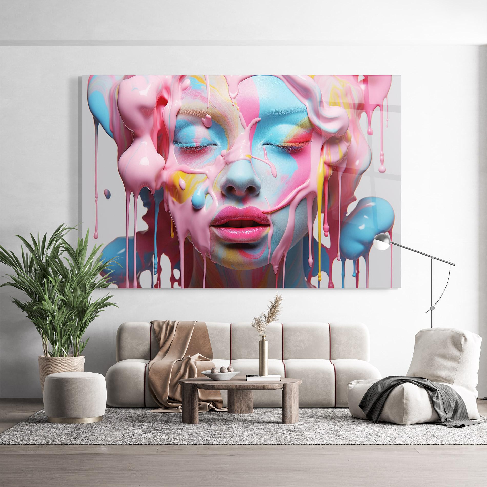 Glasbild Colorful Face Paint mockup 9