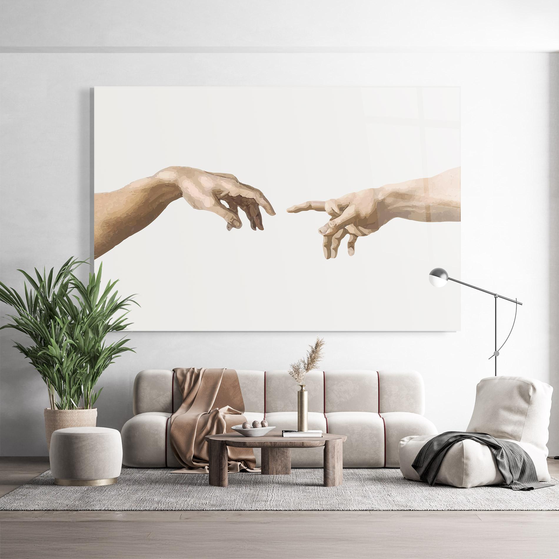 Glasbild Cream Hands Art mockup 9