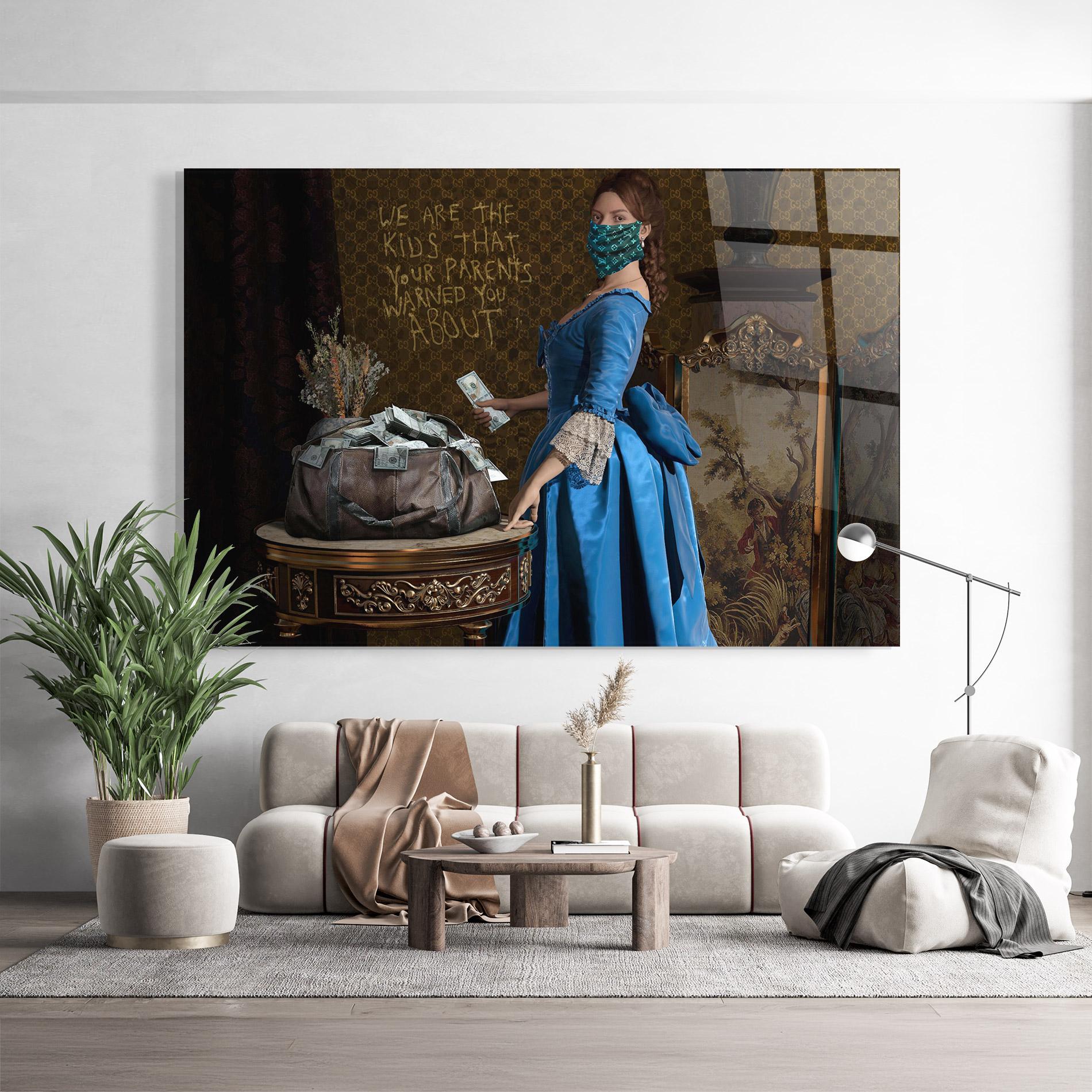 Glasbild Vintage Money Heist mockup 9