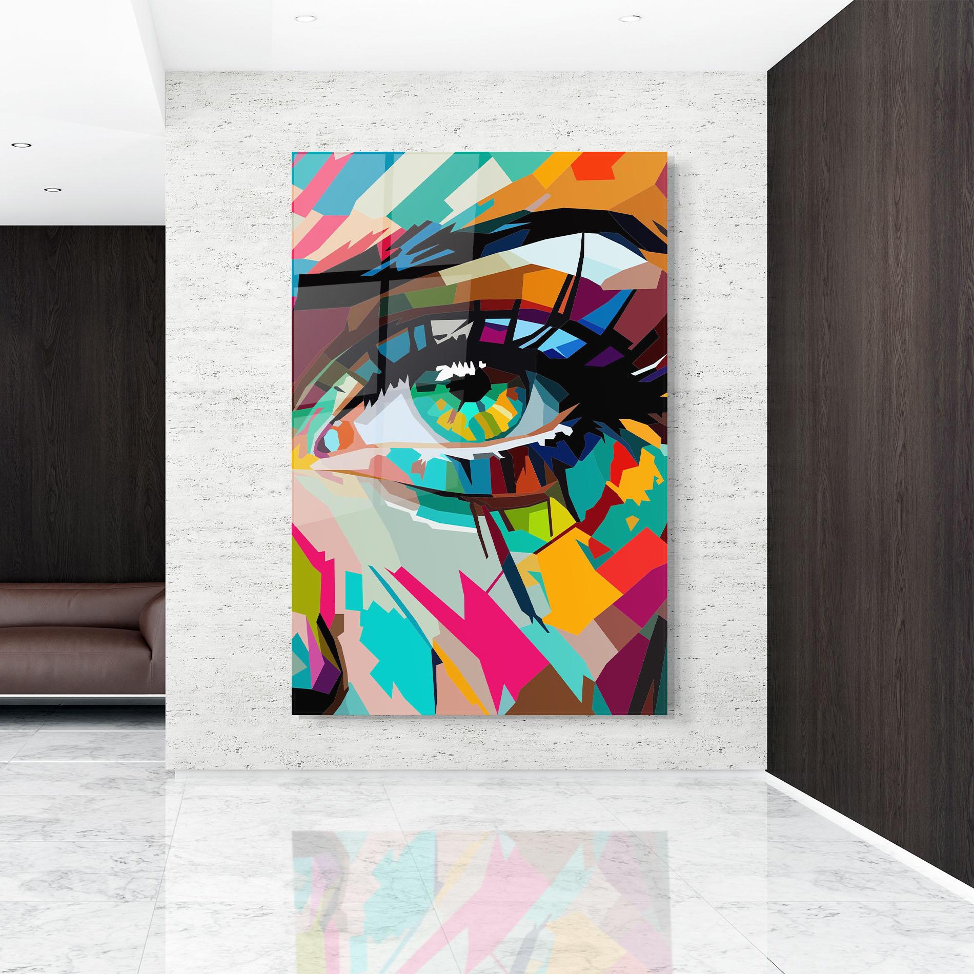 Glasbild Colorful Eye mockup 9
