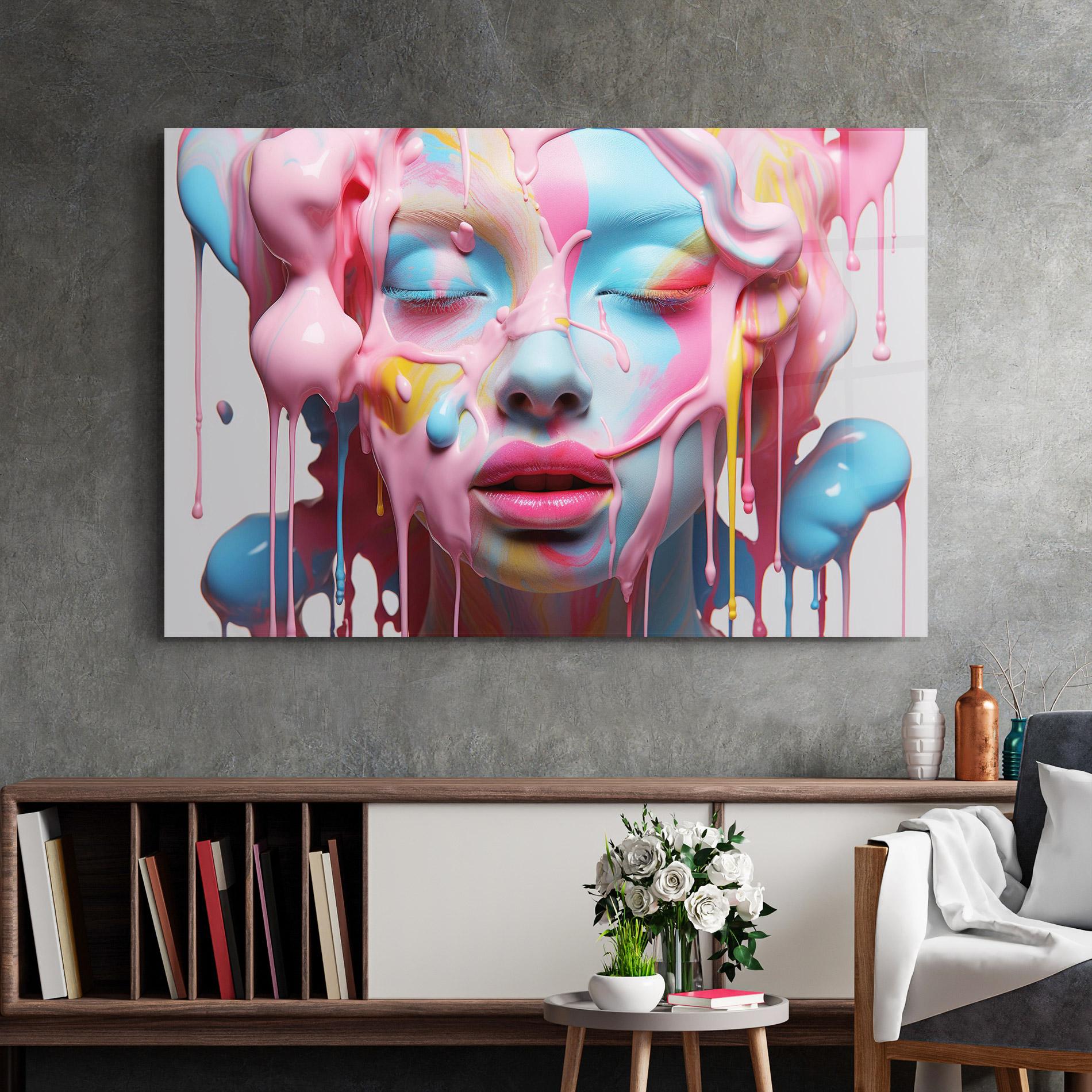 Glasbild Colorful Face Paint mockup 2