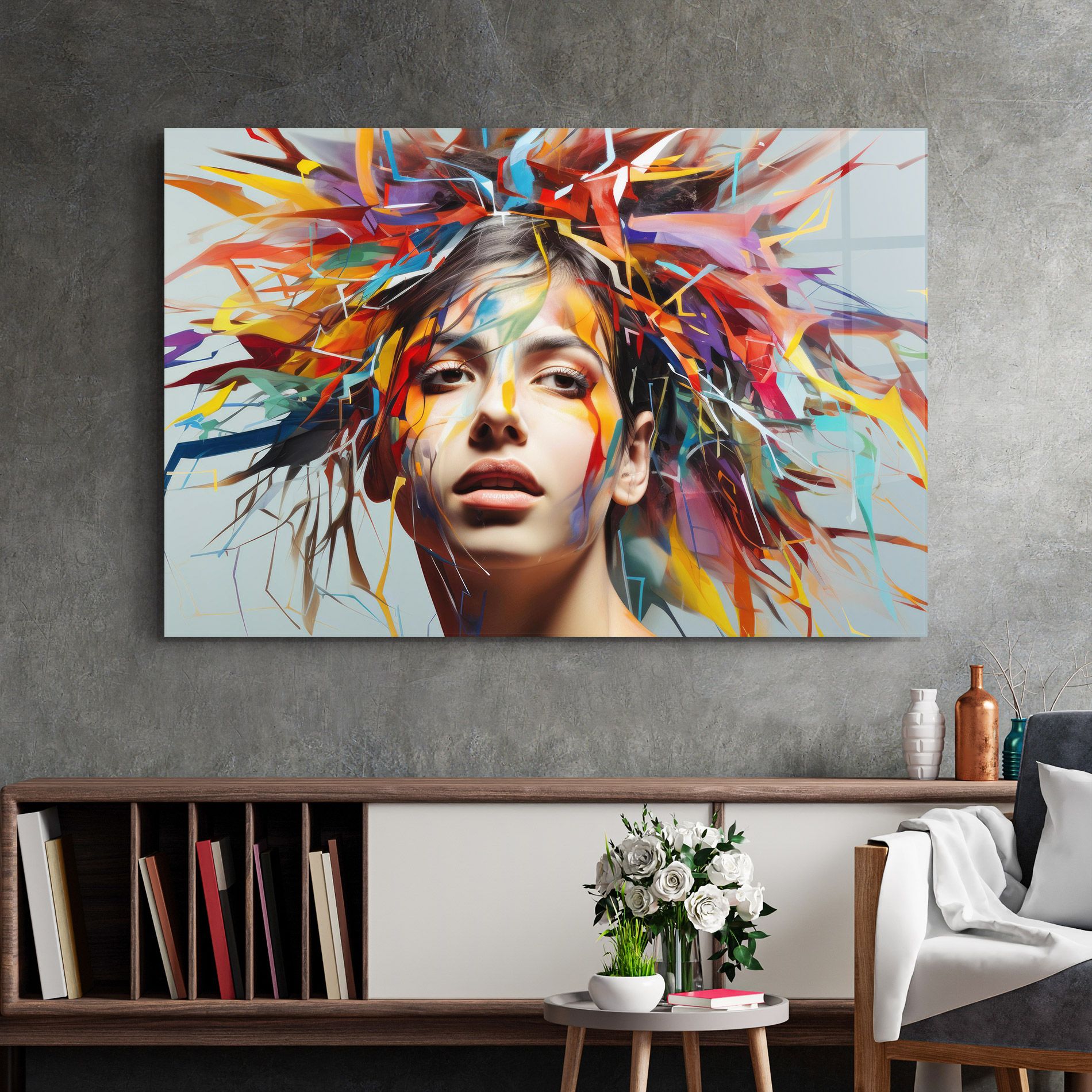 Colorful Paint Hair mockup 2