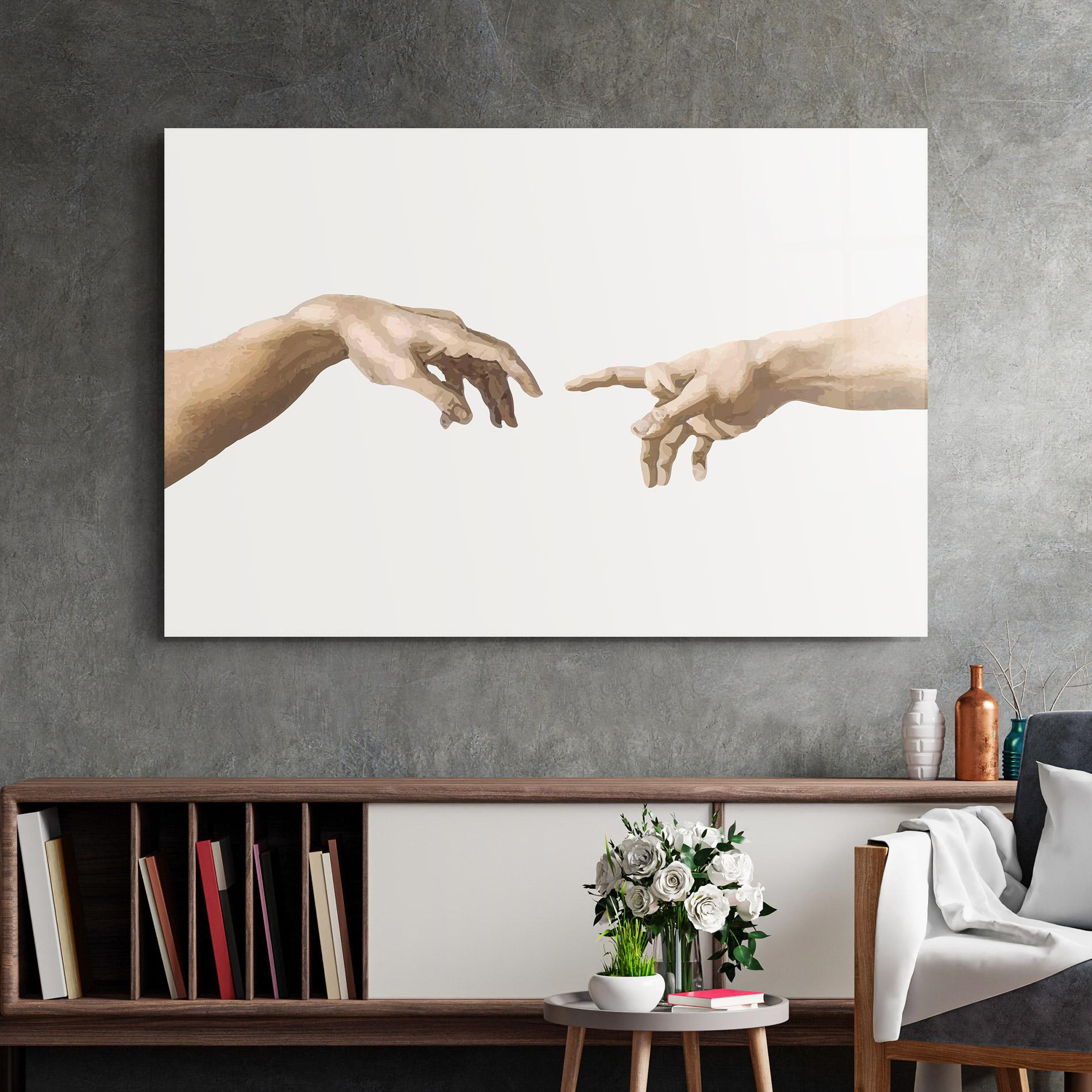 Glasbild Cream Hands Art mockup 2
