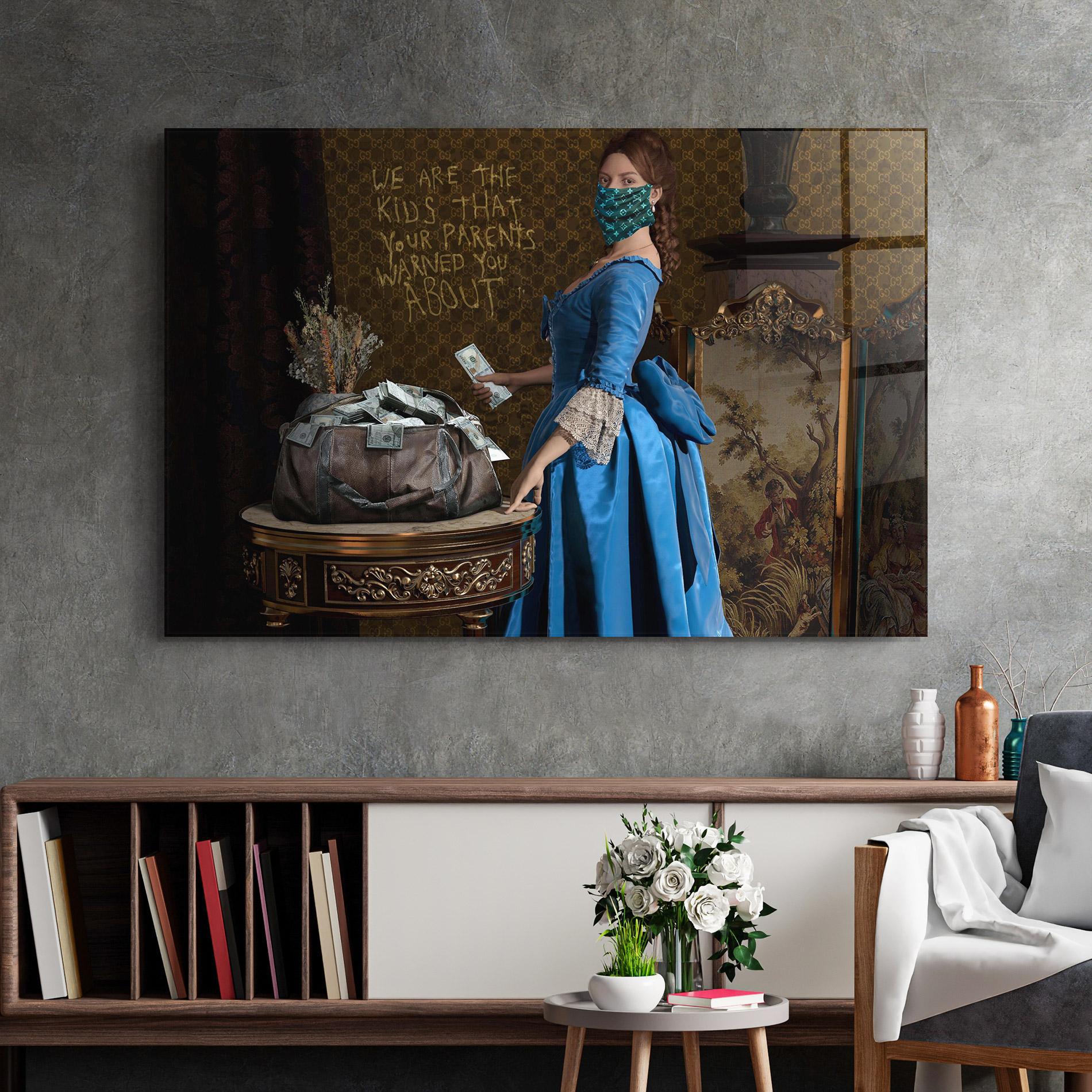 Glasbild Vintage Money Heist mockup 2