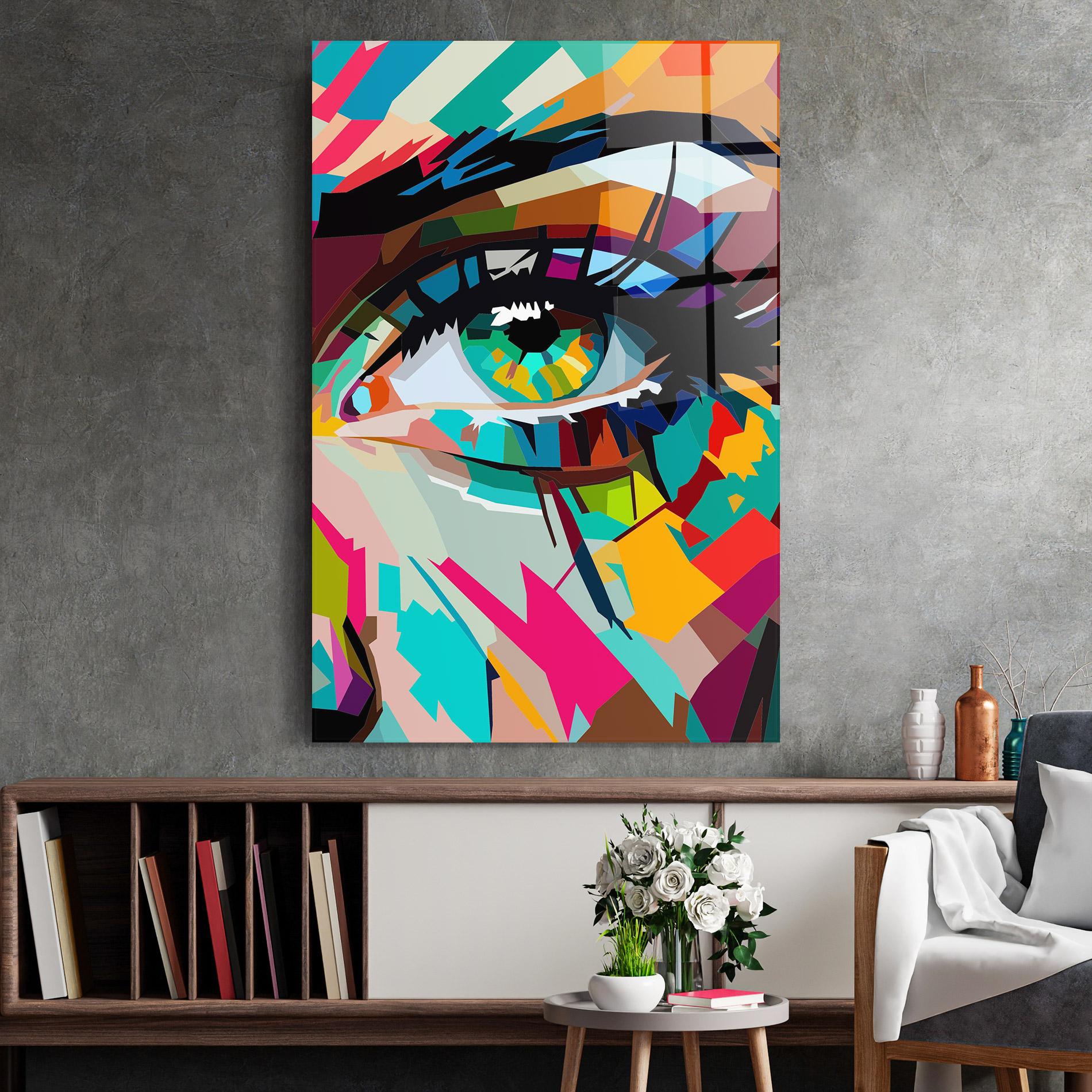 Glasbild Colorful Eye mockup 2
