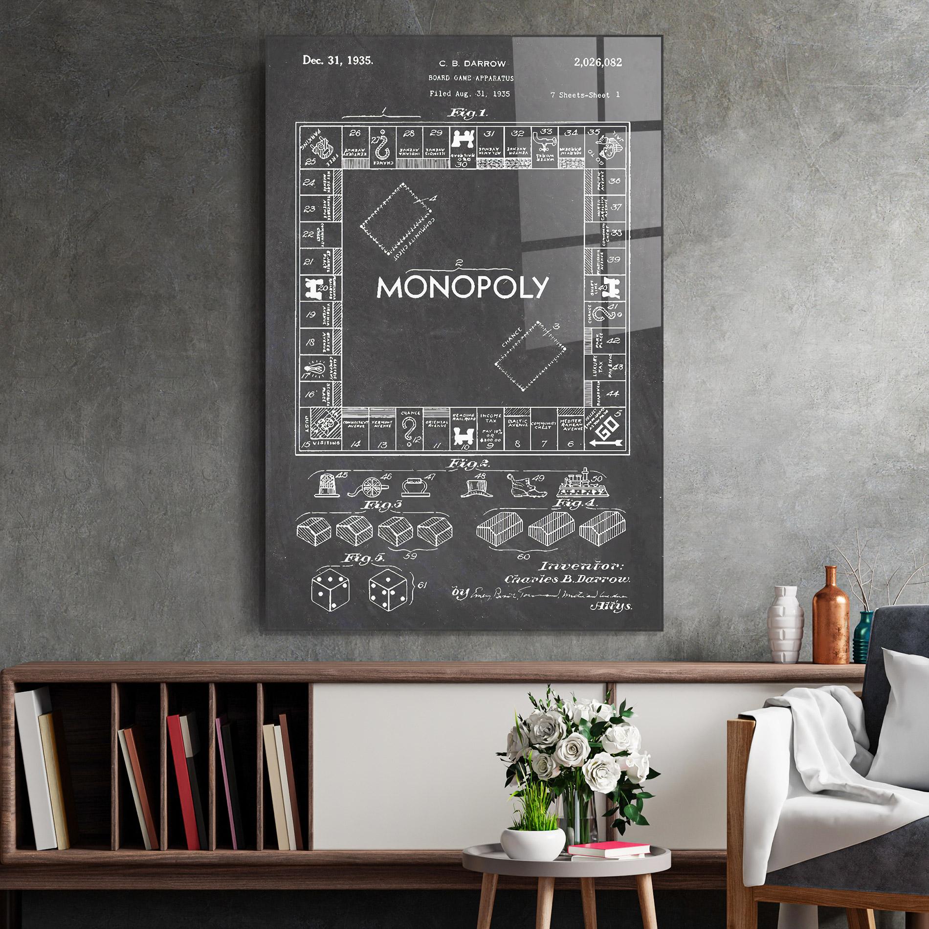 Glasbild Monopoly Board mockup 2
