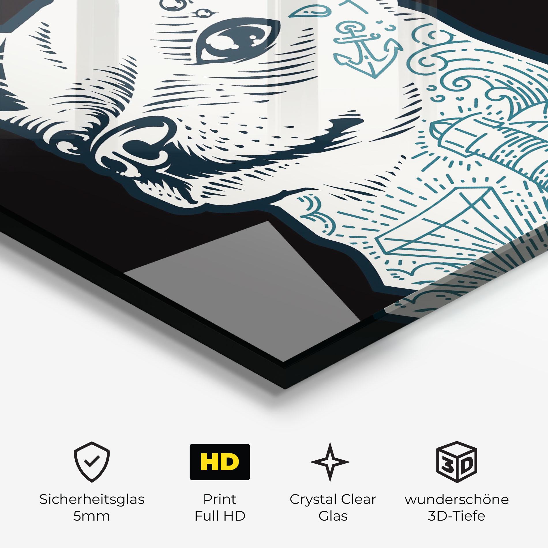 Glasbild Chihuahua Tattoo mockup 3