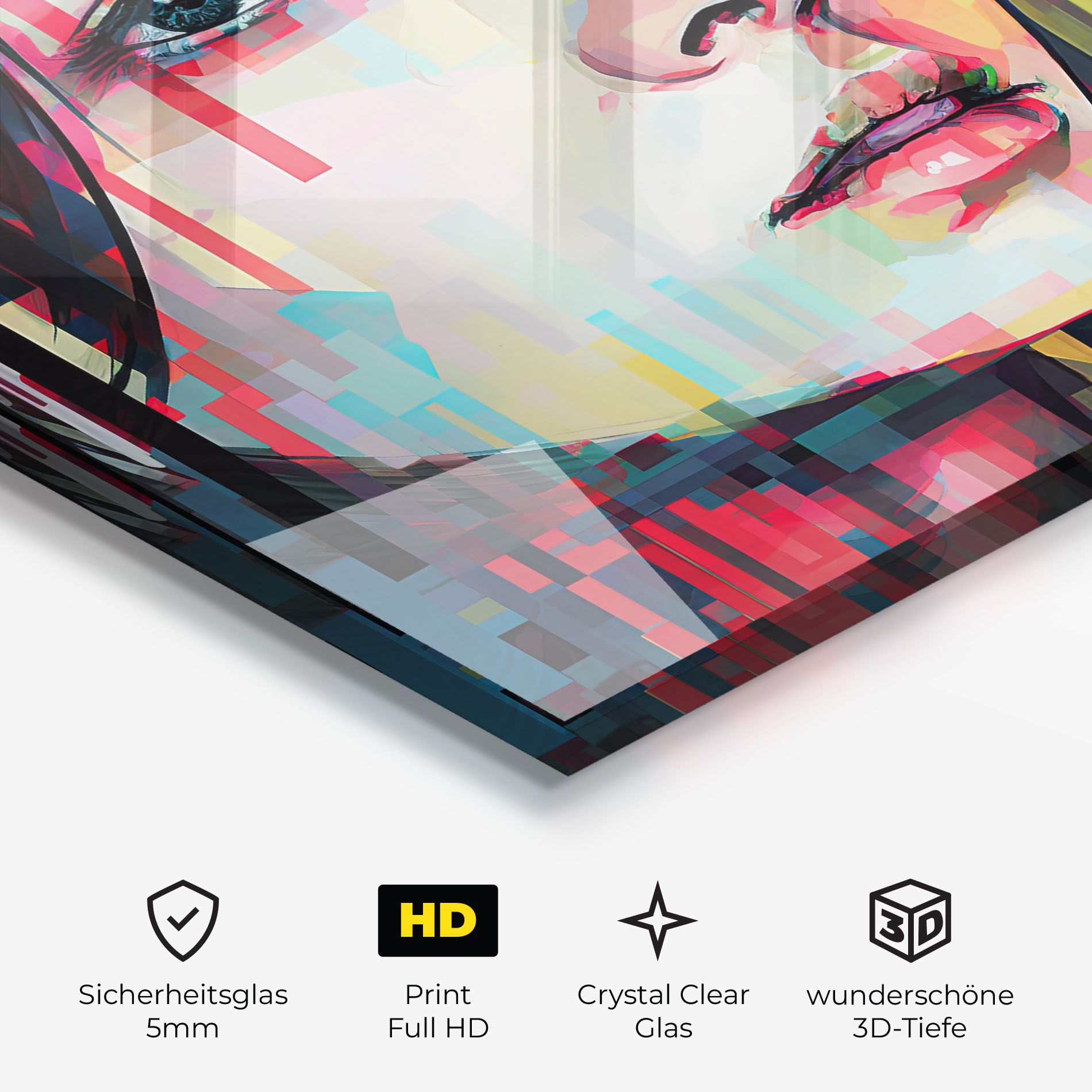 Colorful Glitchy Girl mockup 3