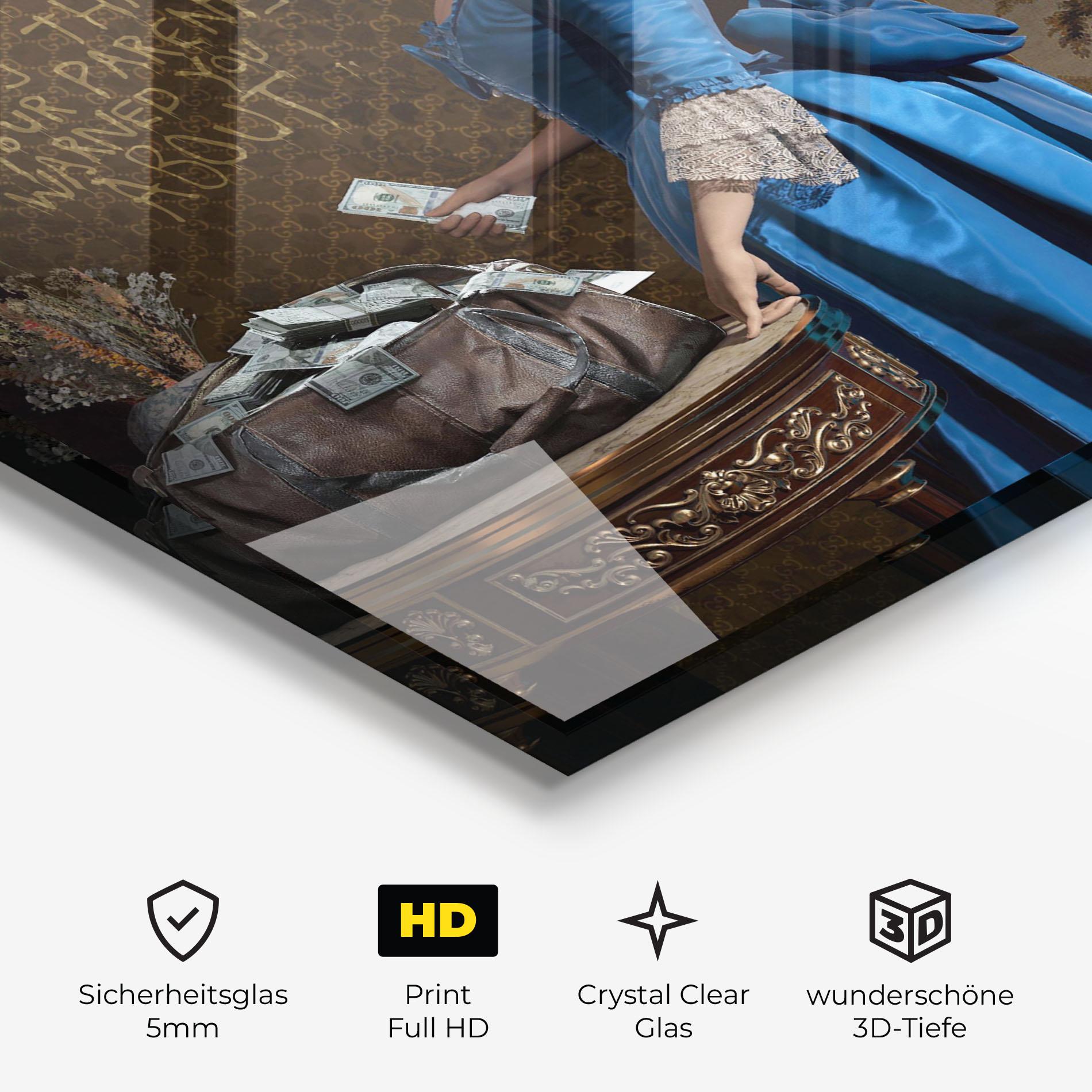 Glasbild Vintage Money Heist mockup 3