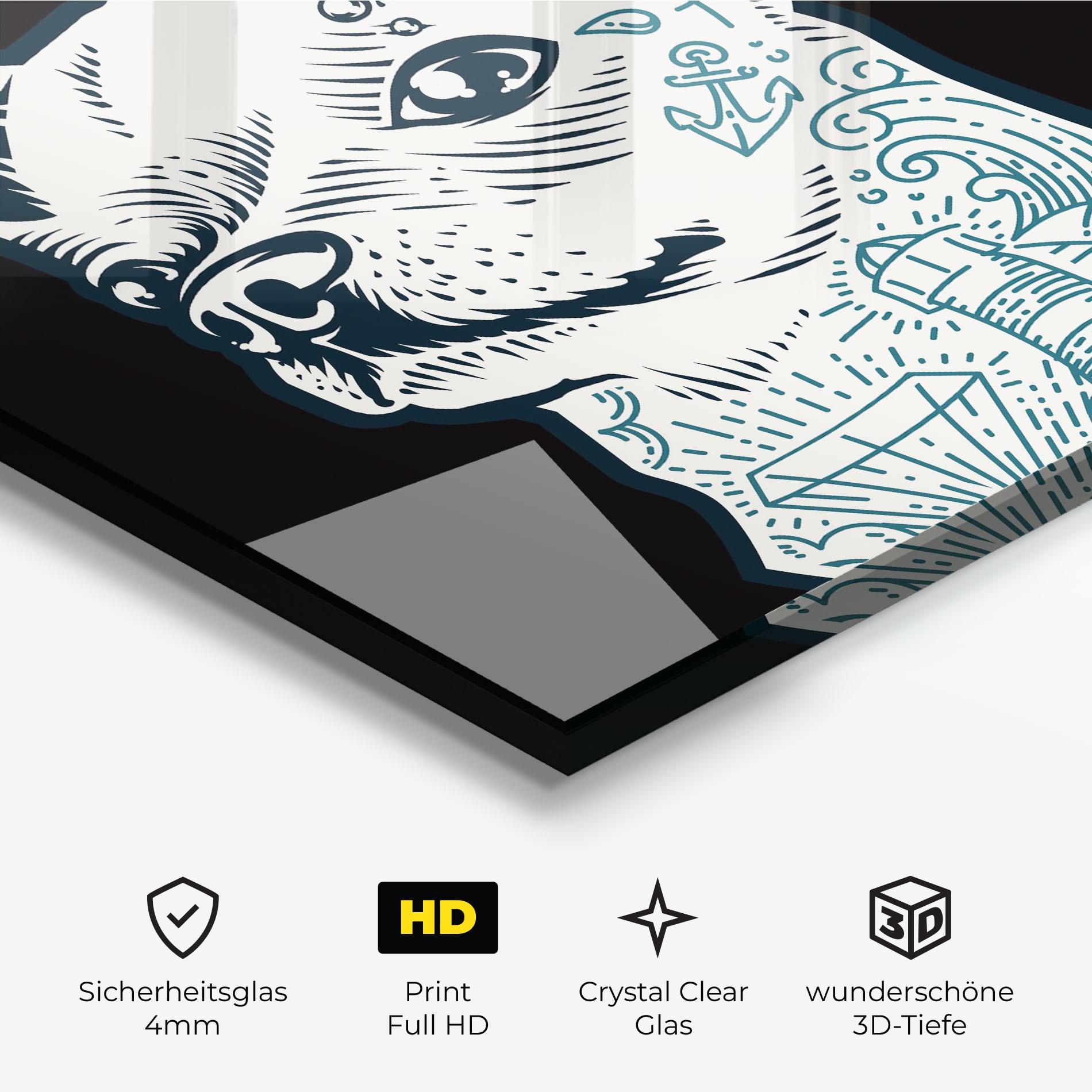 Glasbild Chihuahua Tattoo mockup 3