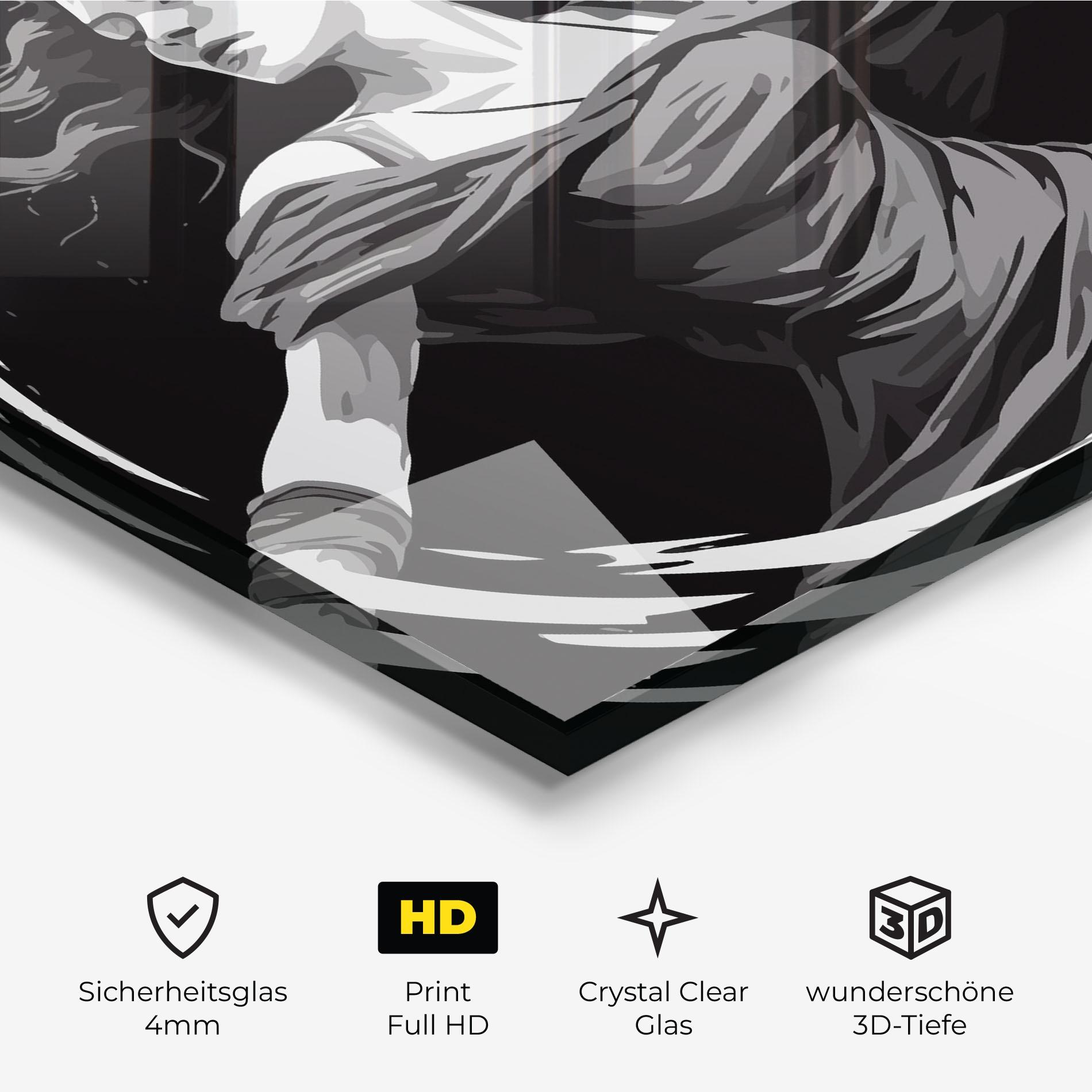 Glasbild Circle Grey Lady mockup 3