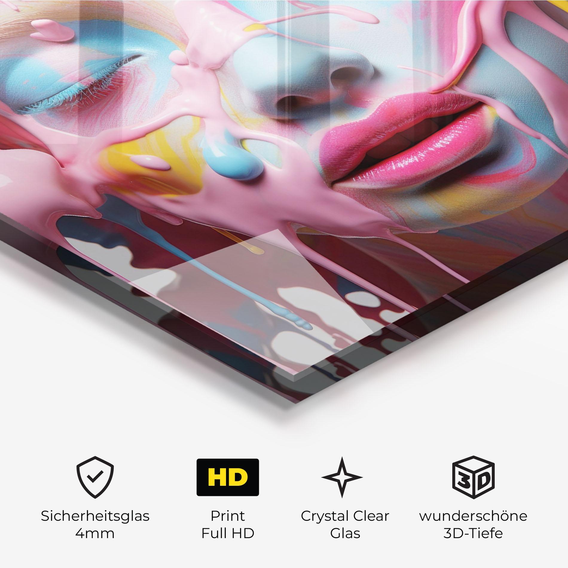 Glasbild Colorful Face Paint mockup 3