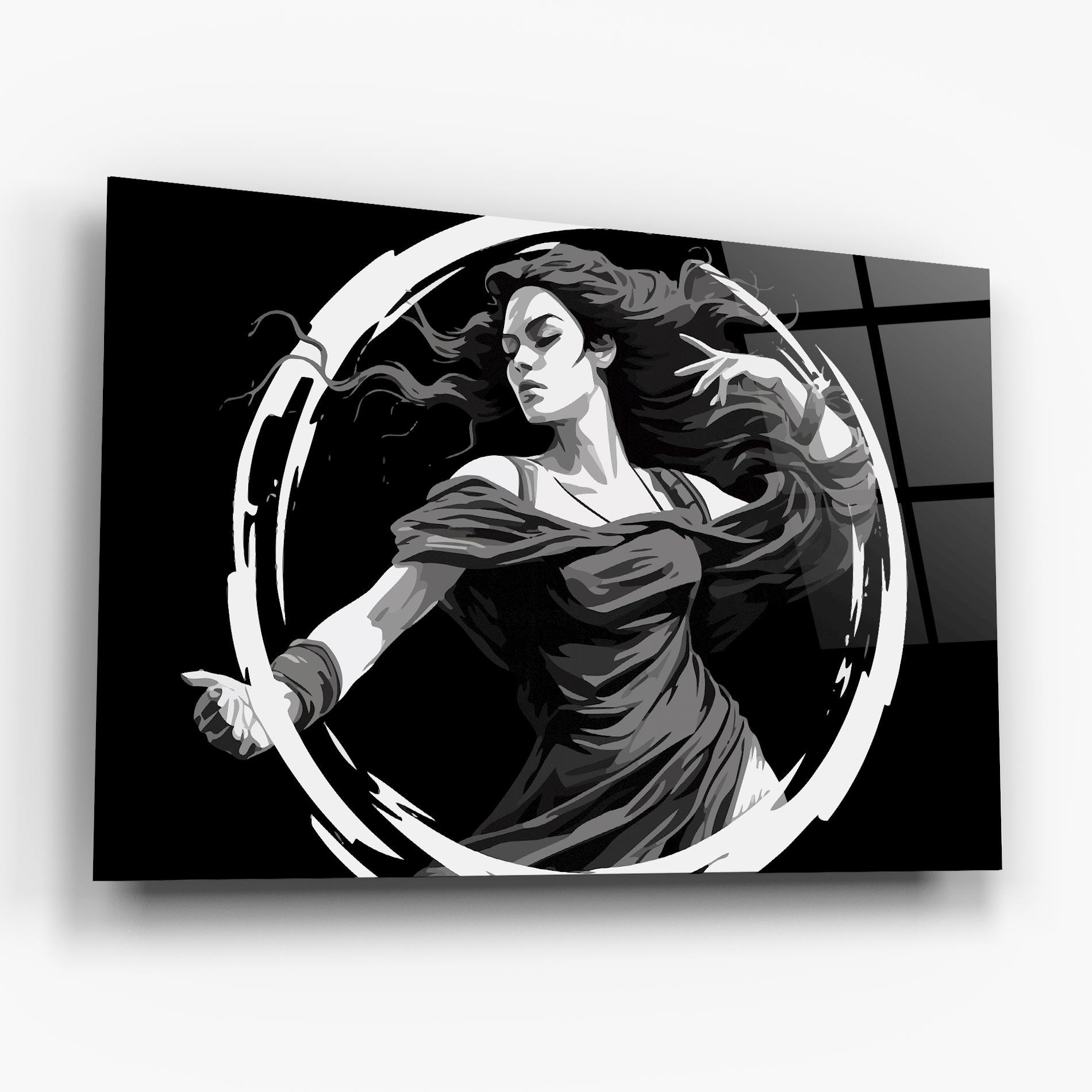 Glasbild Circle Grey Lady mockup 6