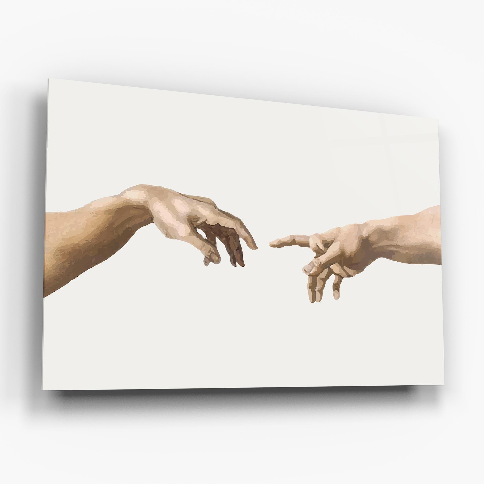 Glasbild Cream Hands Art mockup 6