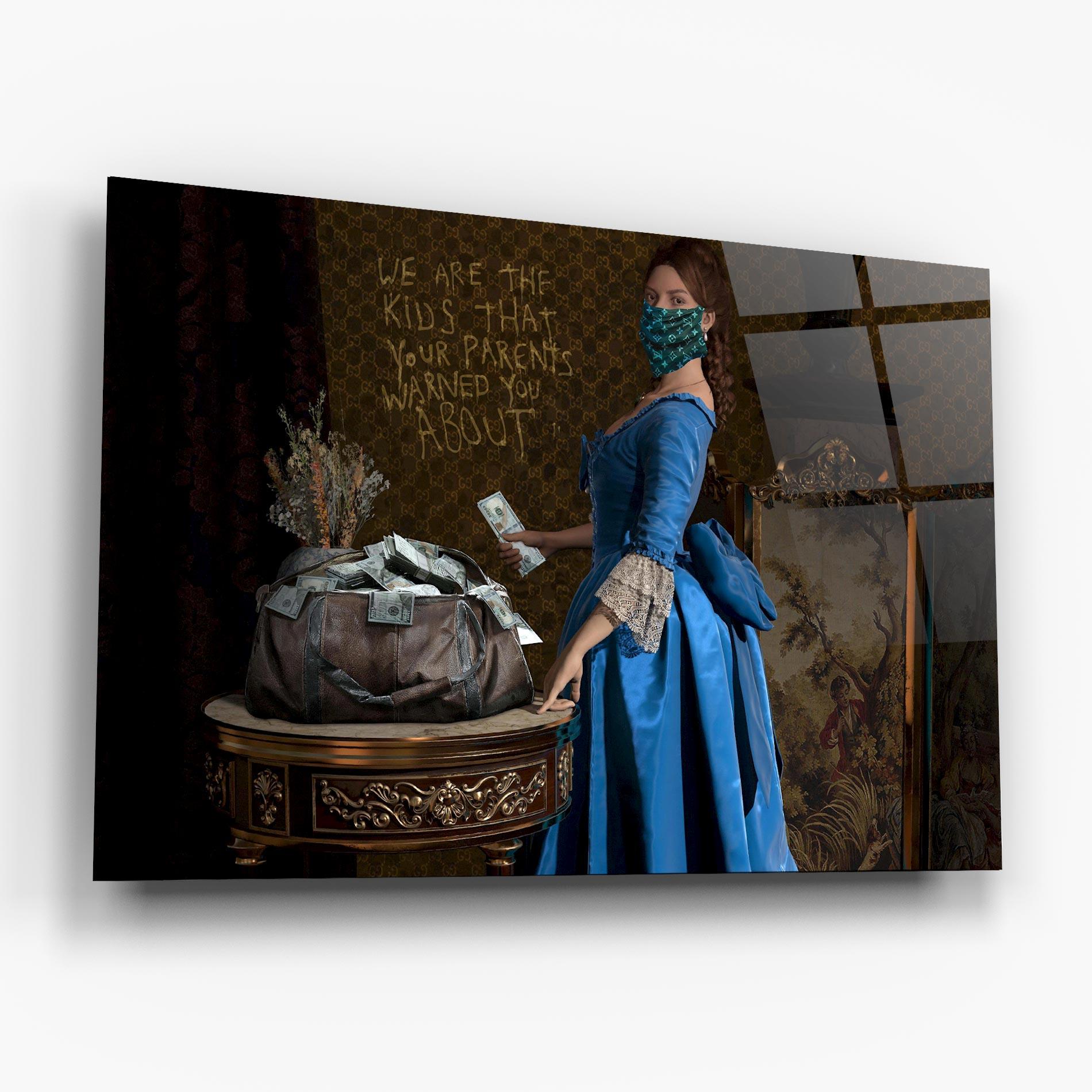 Glasbild Vintage Money Heist mockup 6