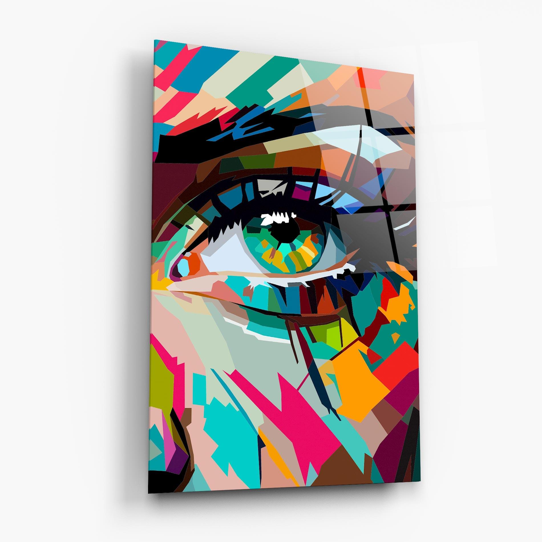 Glasbild Colorful Eye mockup 6