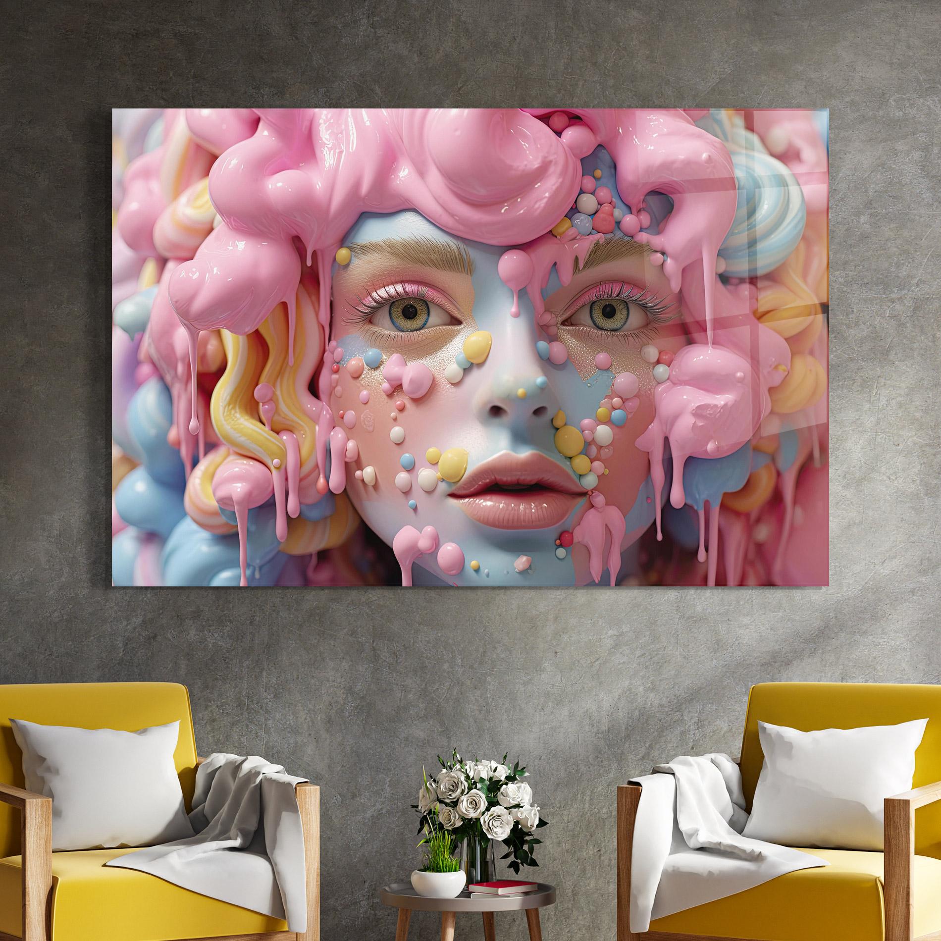 Glasbild Candy Face Girl mockup 4