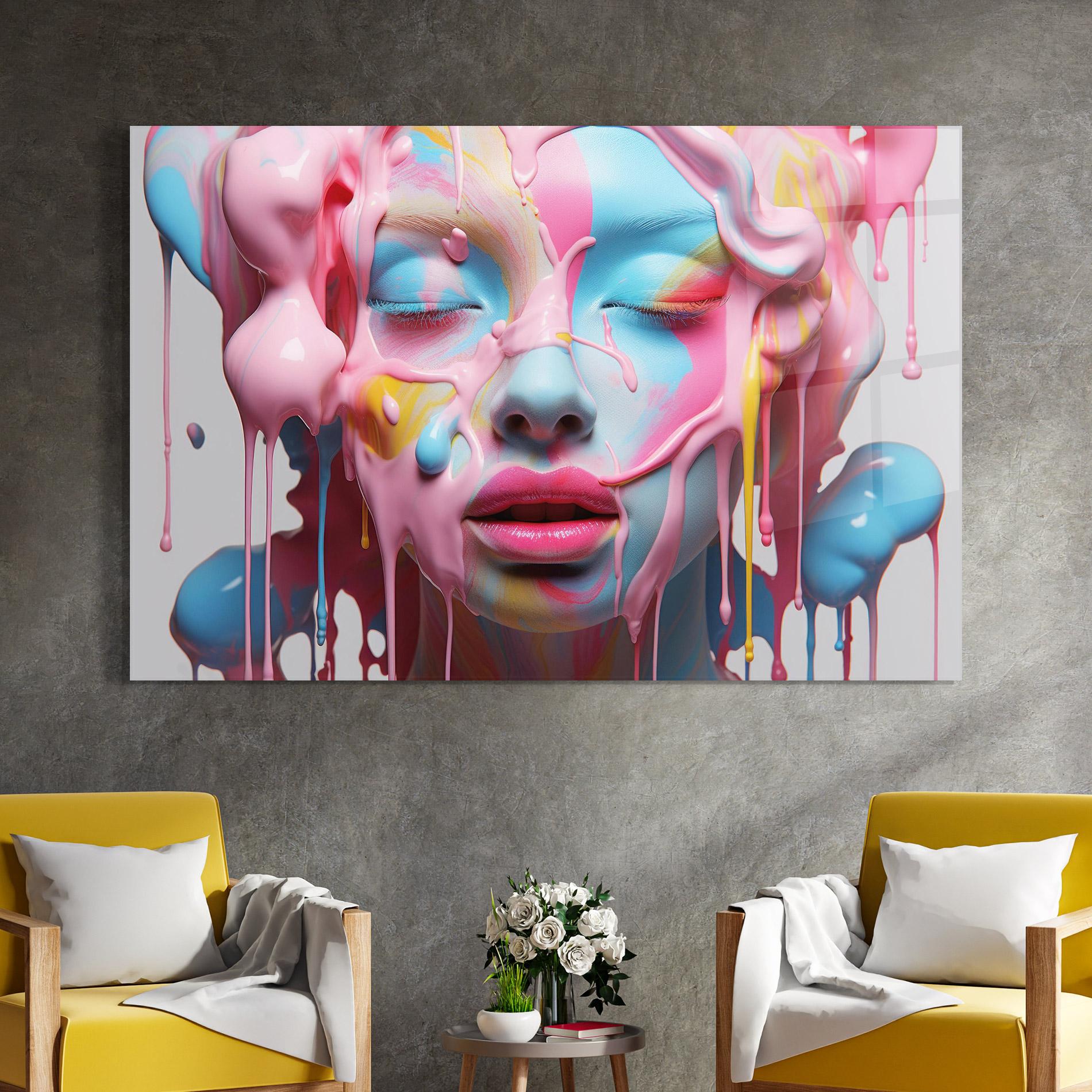 Glasbild Colorful Face Paint mockup 4