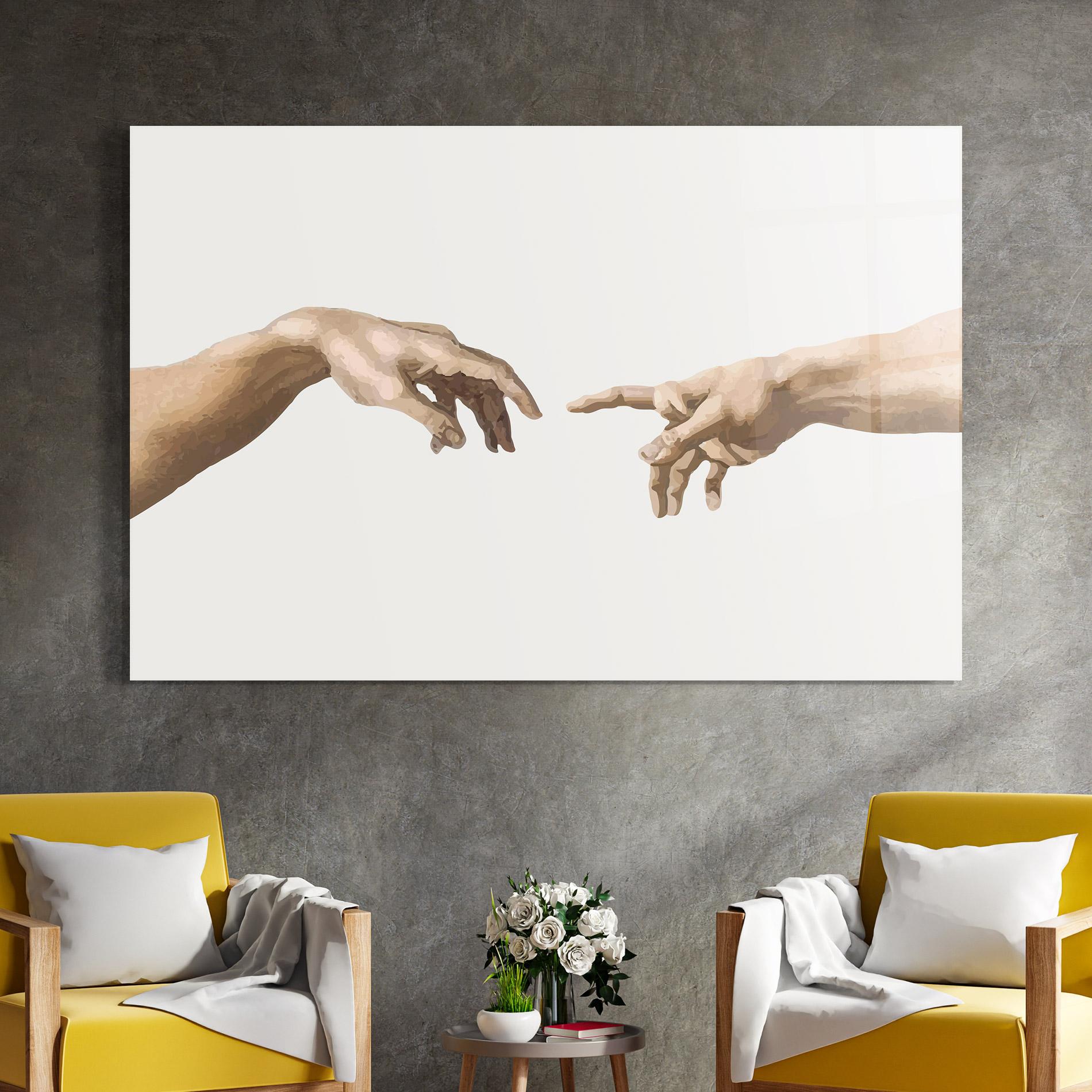 Glasbild Cream Hands Art mockup 4
