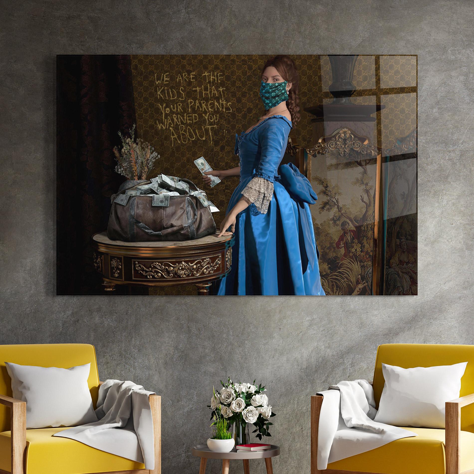 Glasbild Vintage Money Heist mockup 4