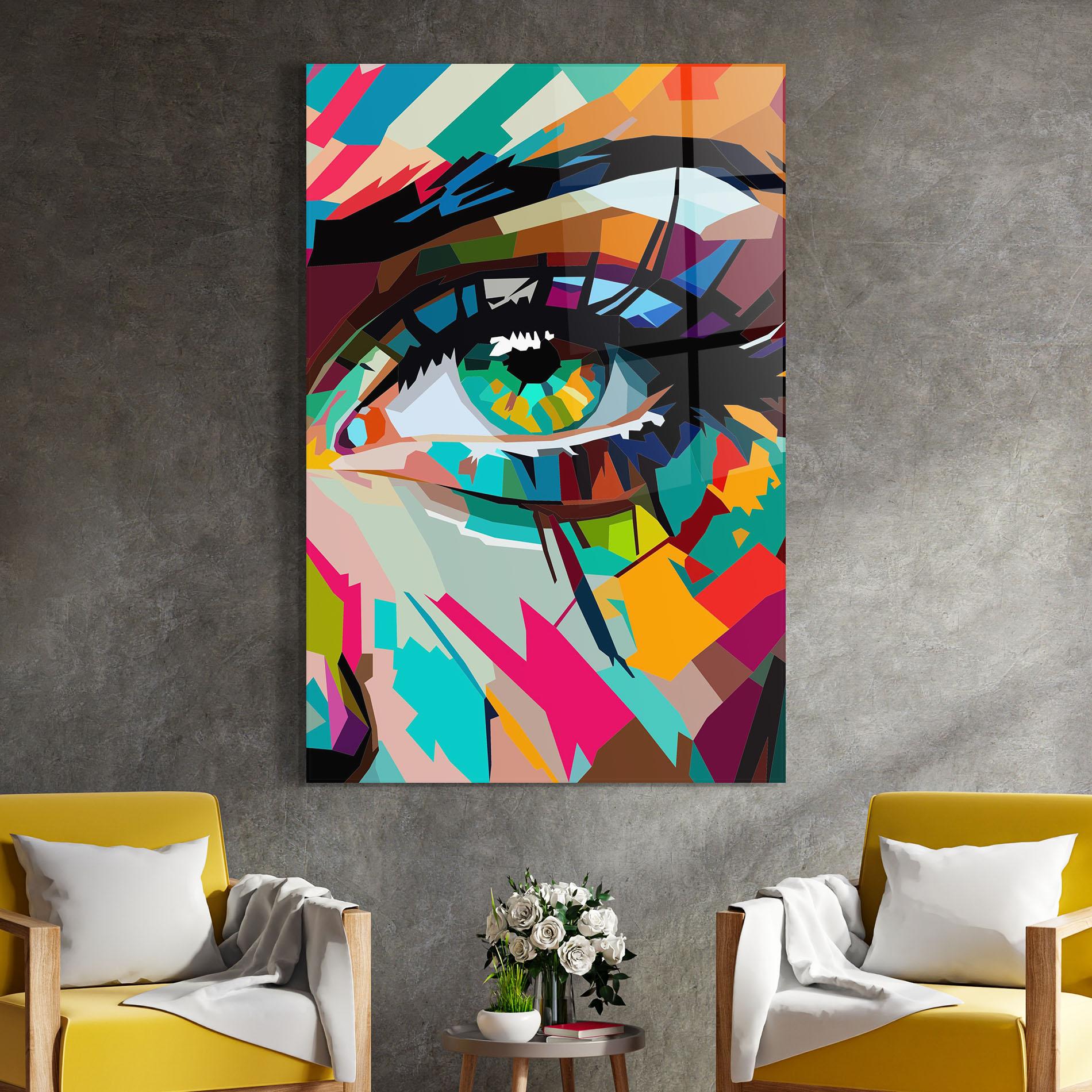 Glasbild Colorful Eye mockup 4