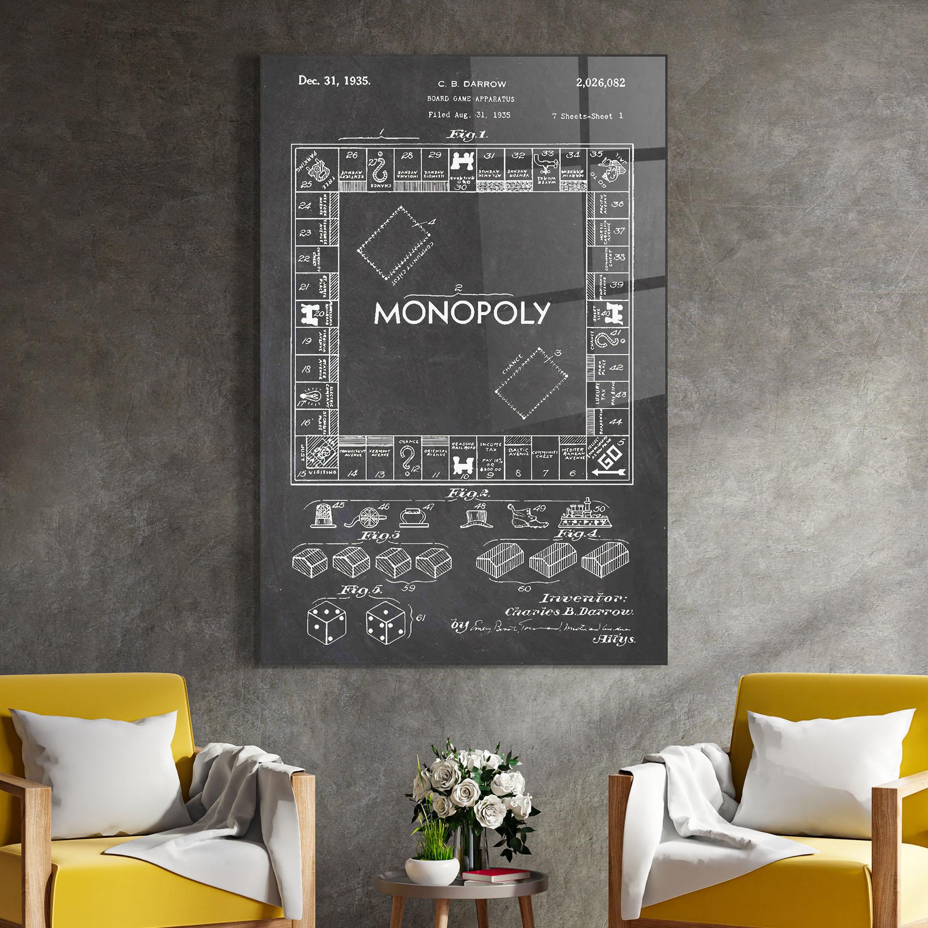 Glasbild Monopoly Board mockup 4