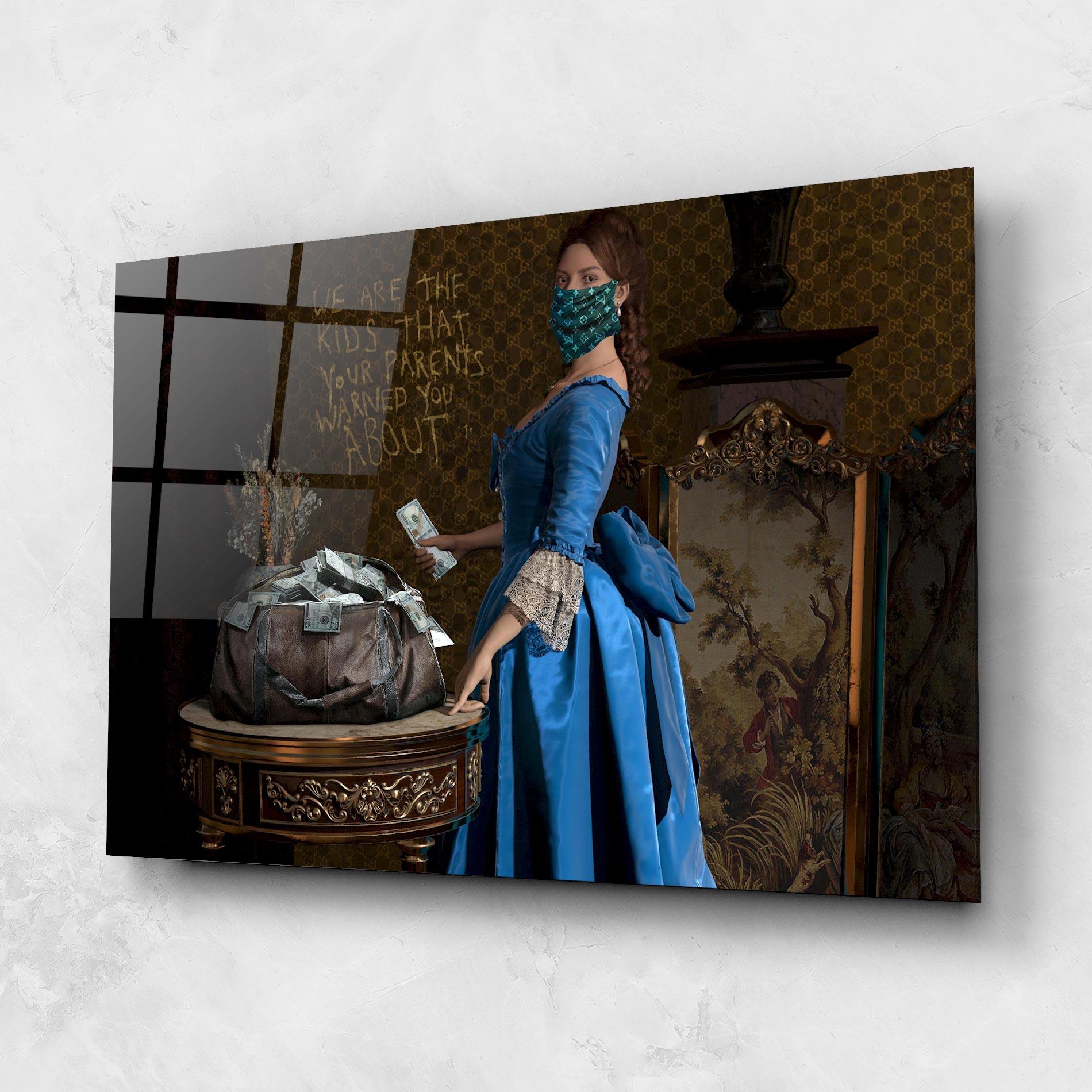 Glasbild Vintage Money Heist mockup 1