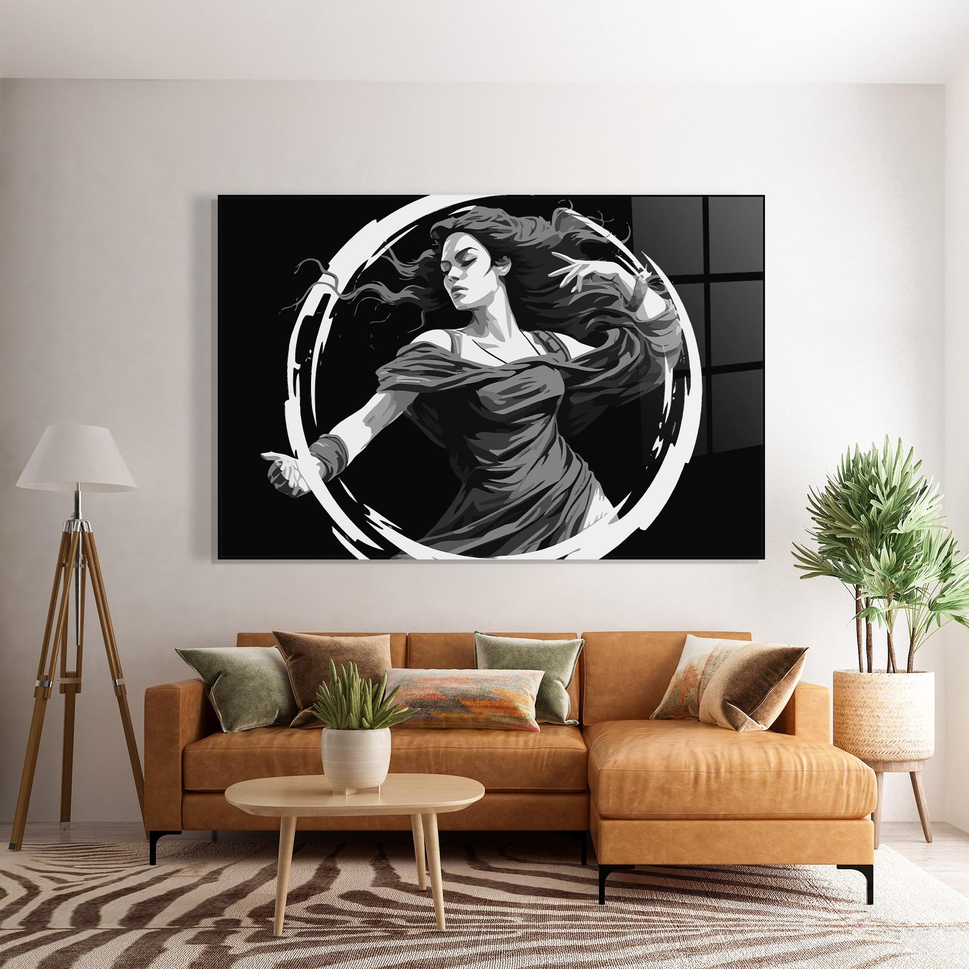 Glasbild Circle Grey Lady mockup 7