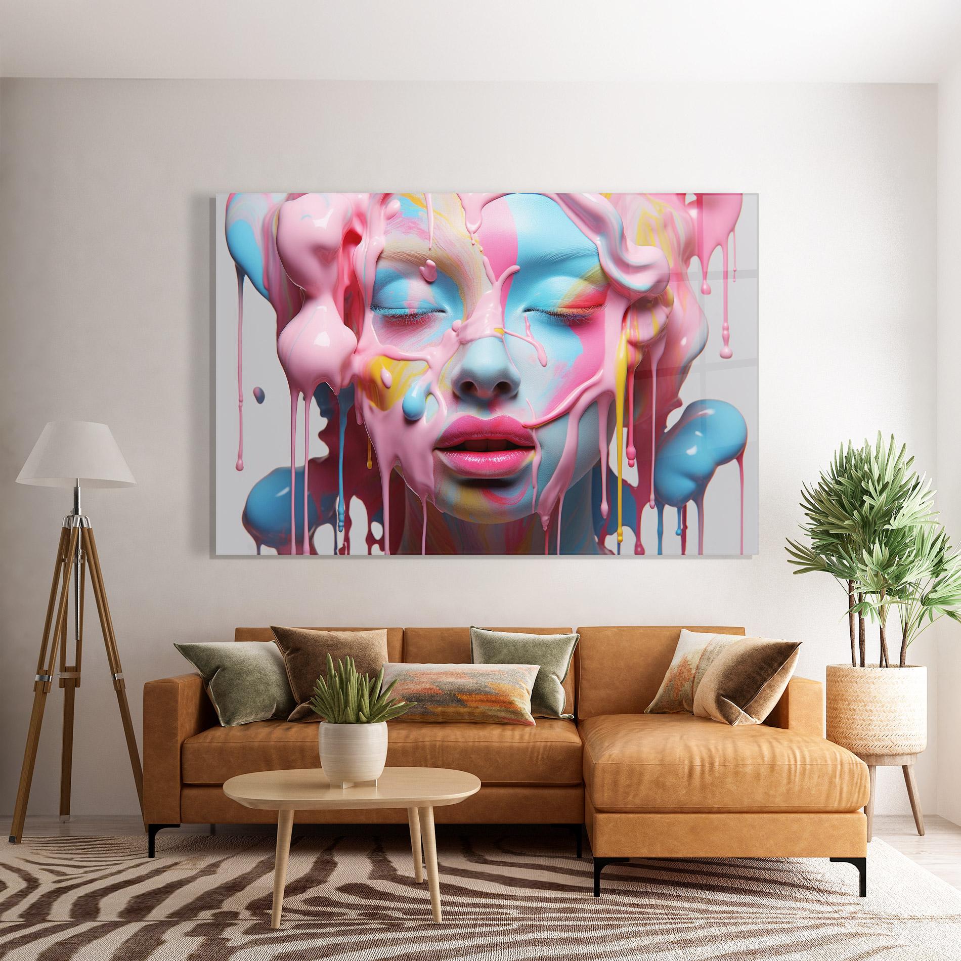 Glasbild Colorful Face Paint mockup 7