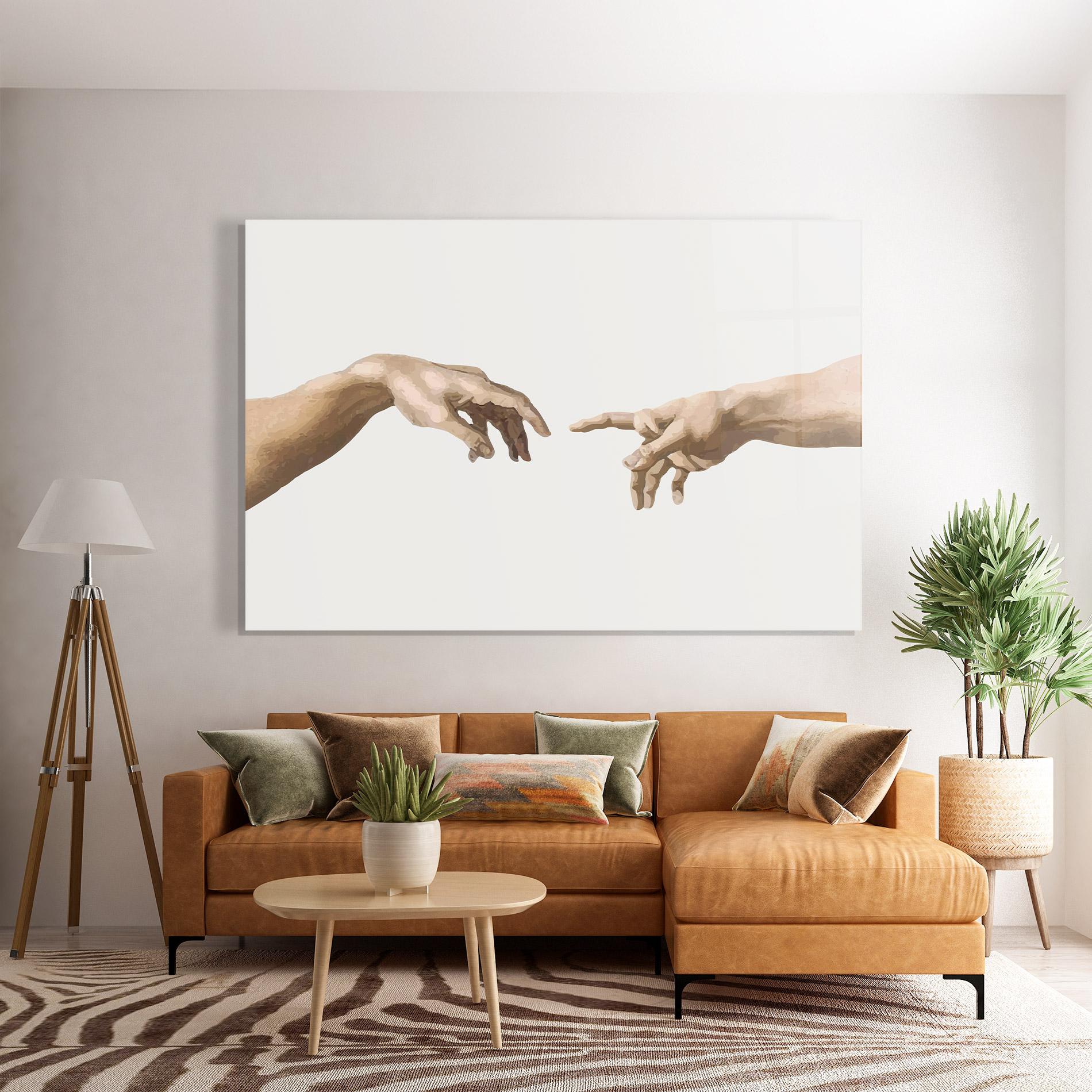Glasbild Cream Hands Art mockup 7