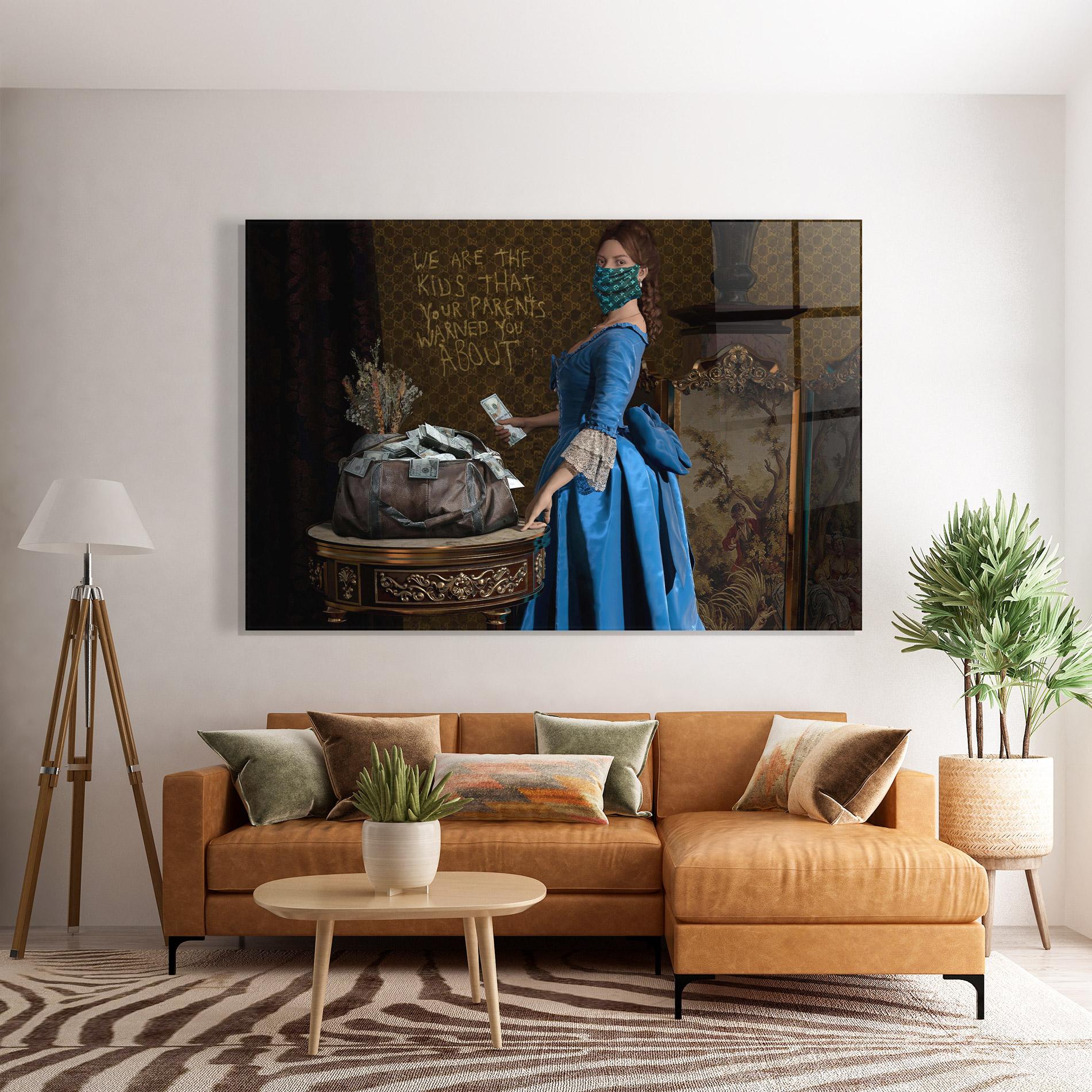 Glasbild Vintage Money Heist mockup 7