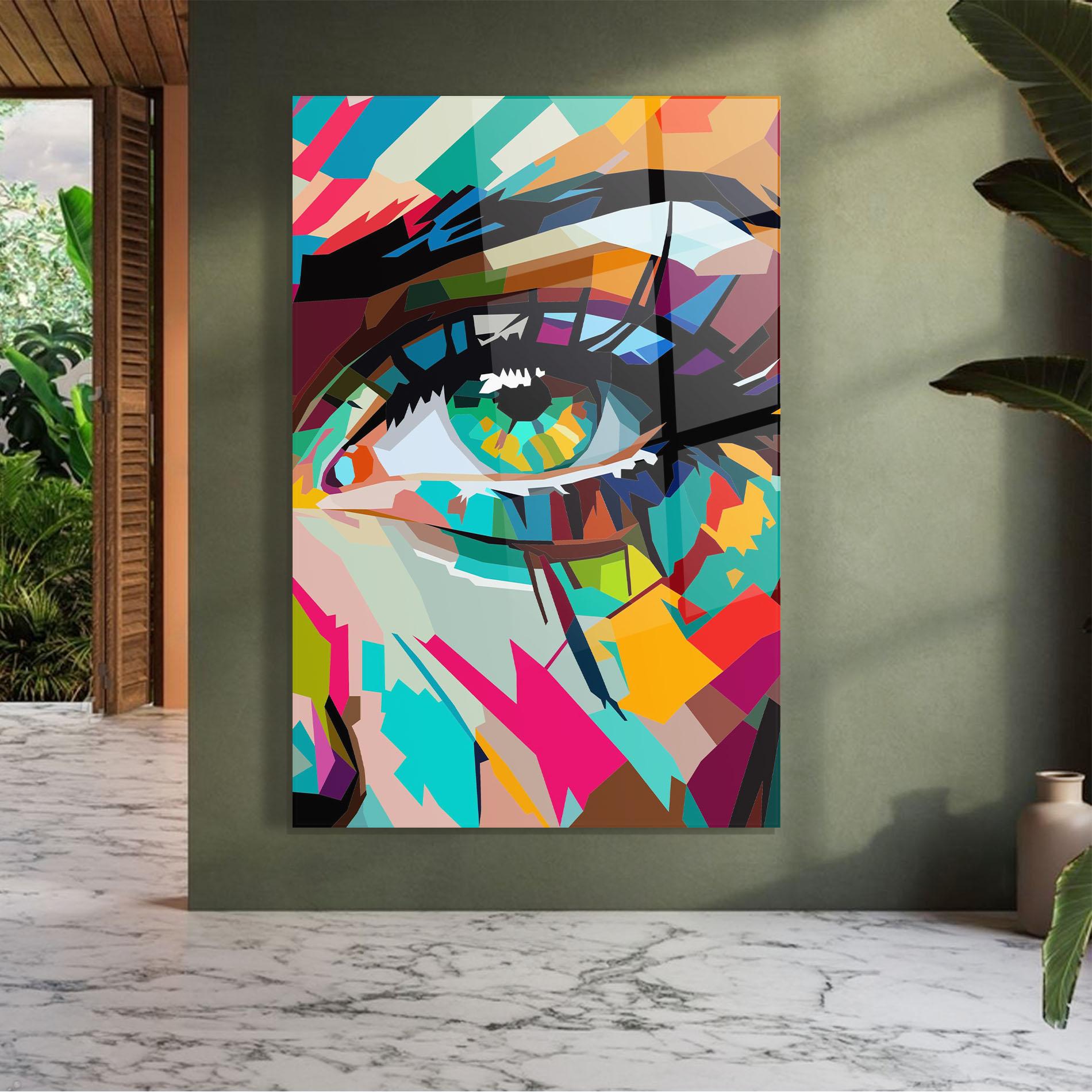 Glasbild Colorful Eye mockup 7