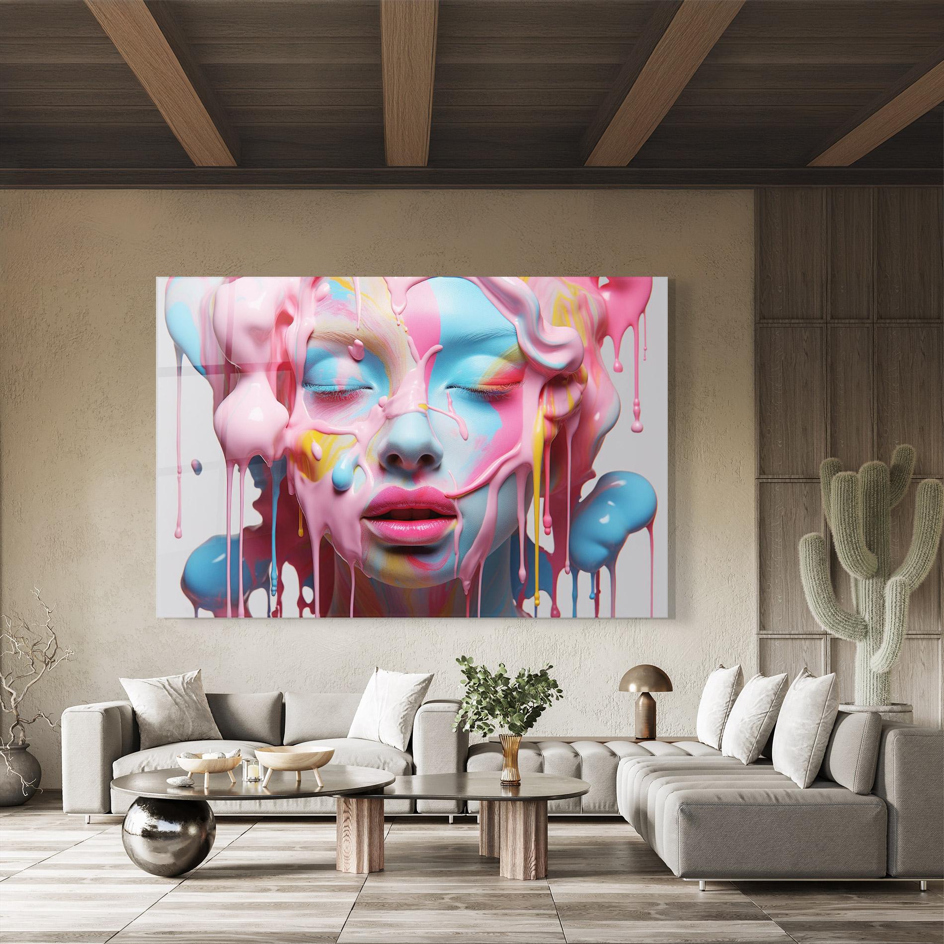 Glasbild Colorful Face Paint mockup 8