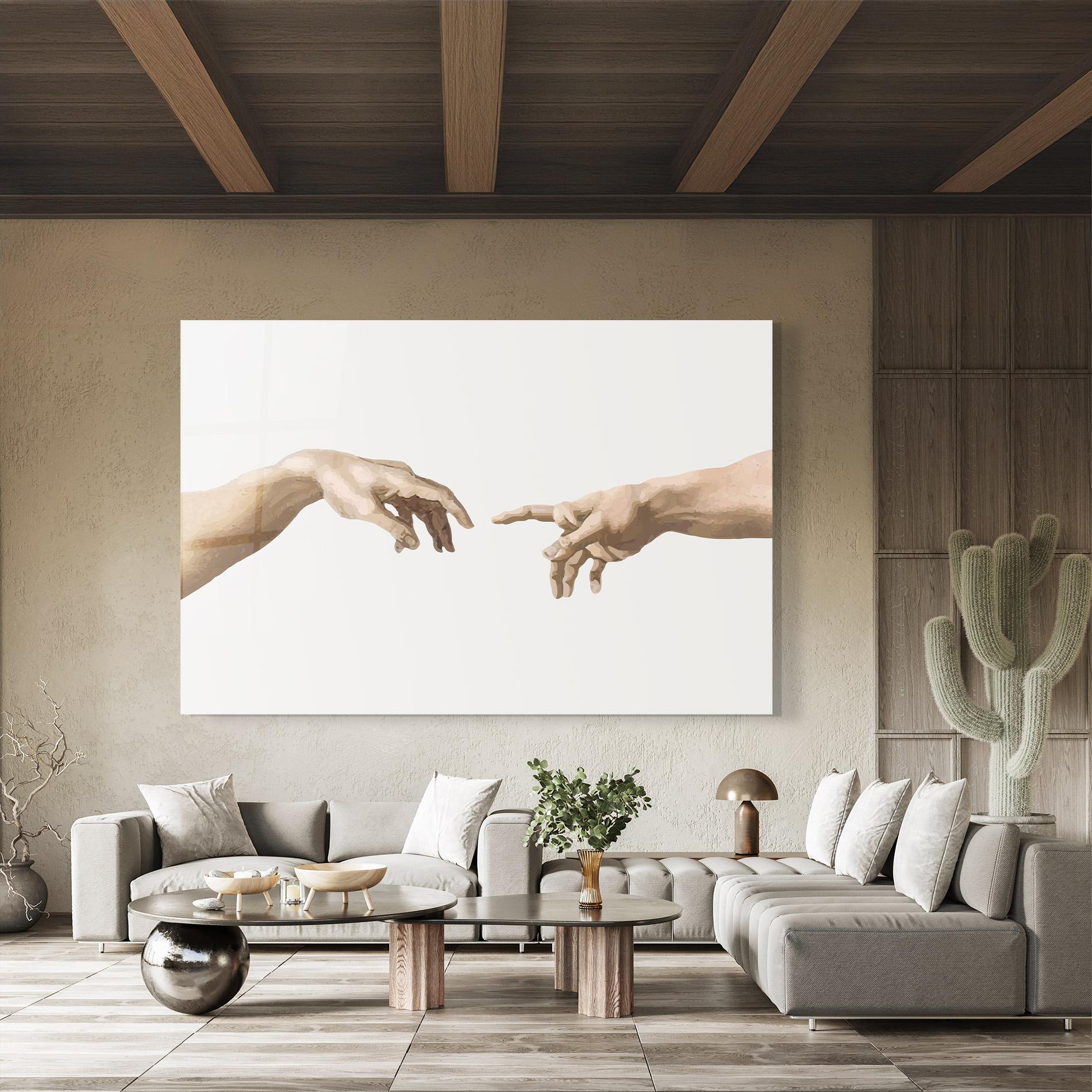 Glasbild Cream Hands Art mockup 8