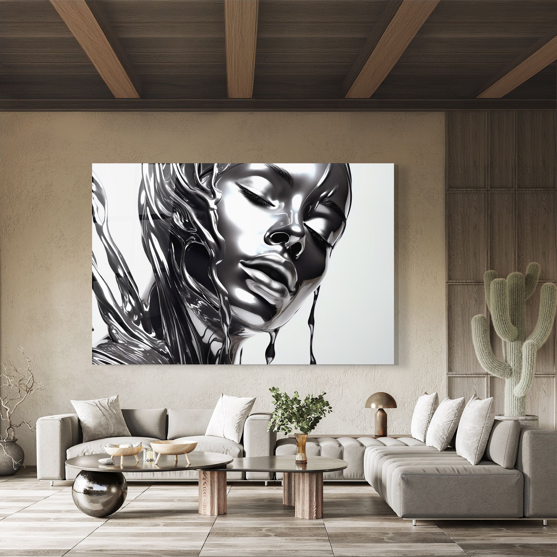 Silver Liquid Woman mockup 8