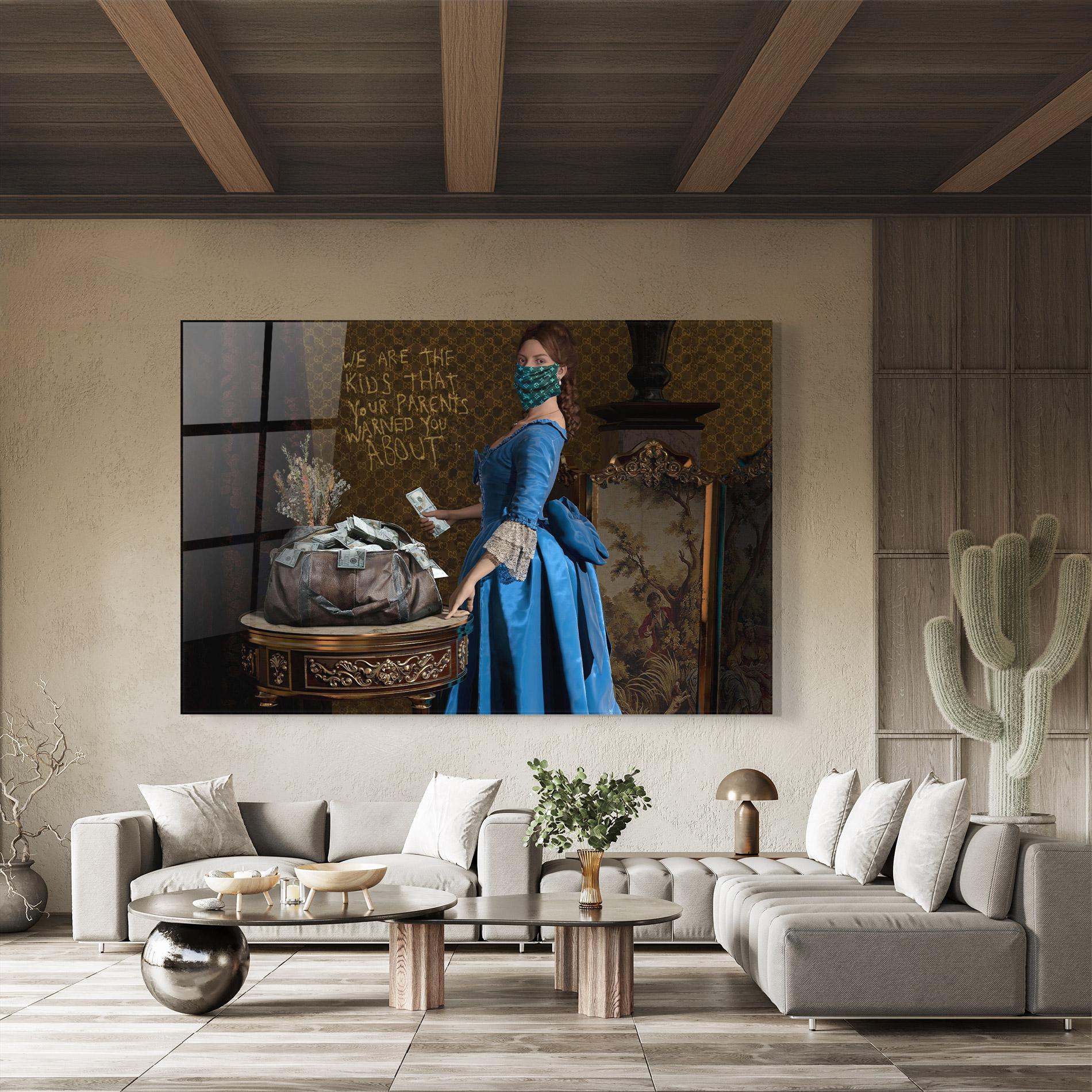 Glasbild Vintage Money Heist mockup 8