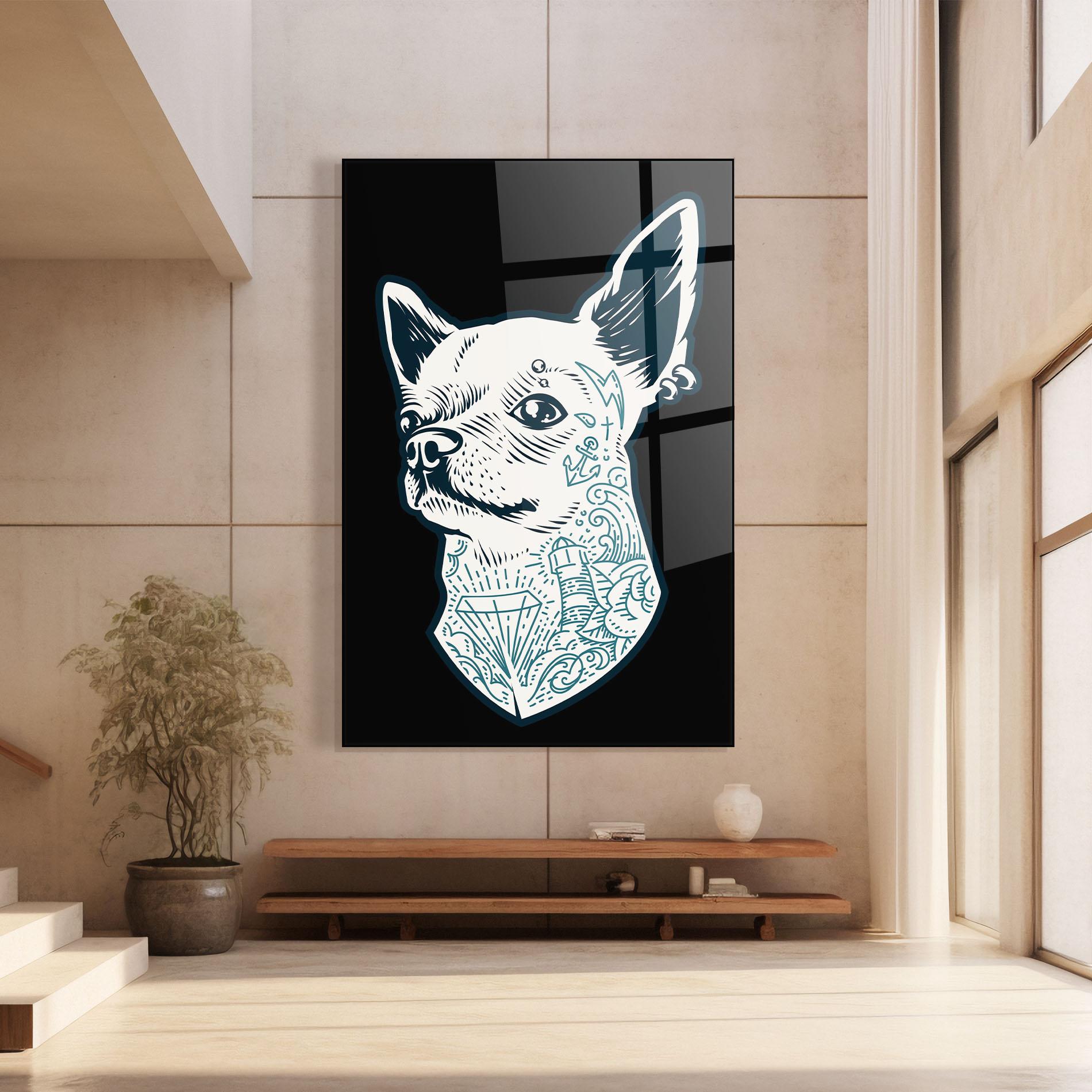 Glasbild Chihuahua Tattoo mockup 8